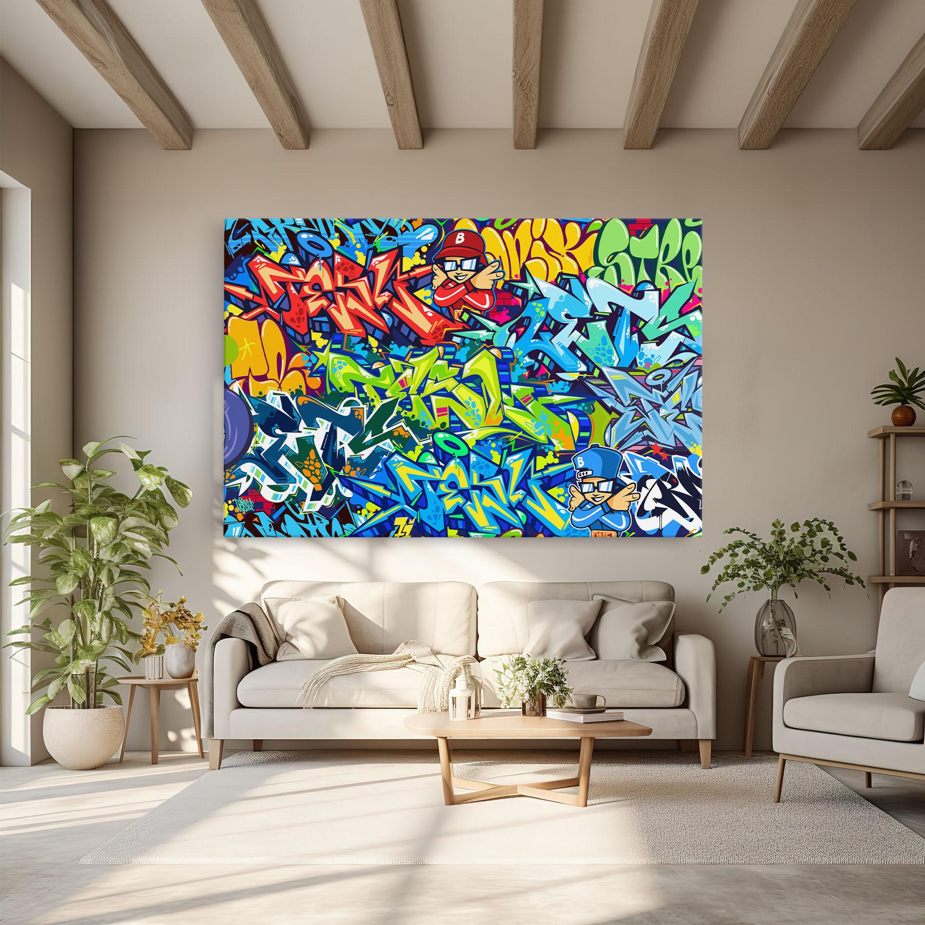 Tablou Canvas Colorful Graffiti mockup 6