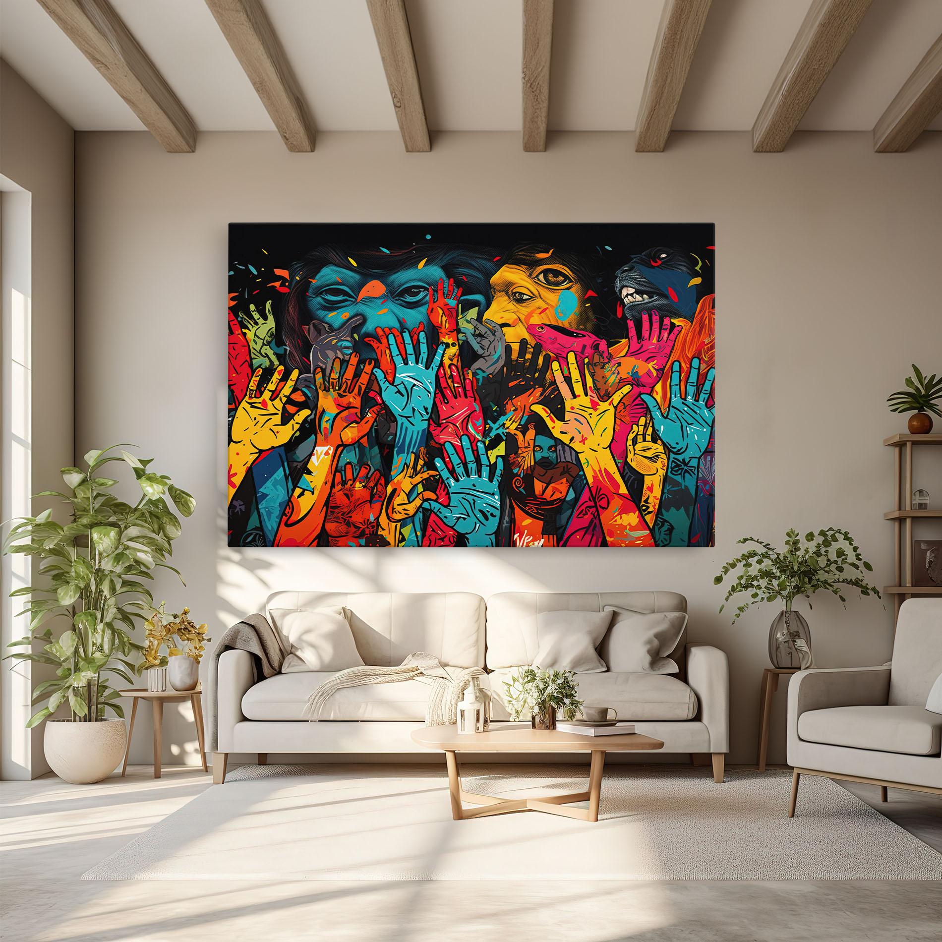 Tablou Canvas Colorful Hands mockup 6