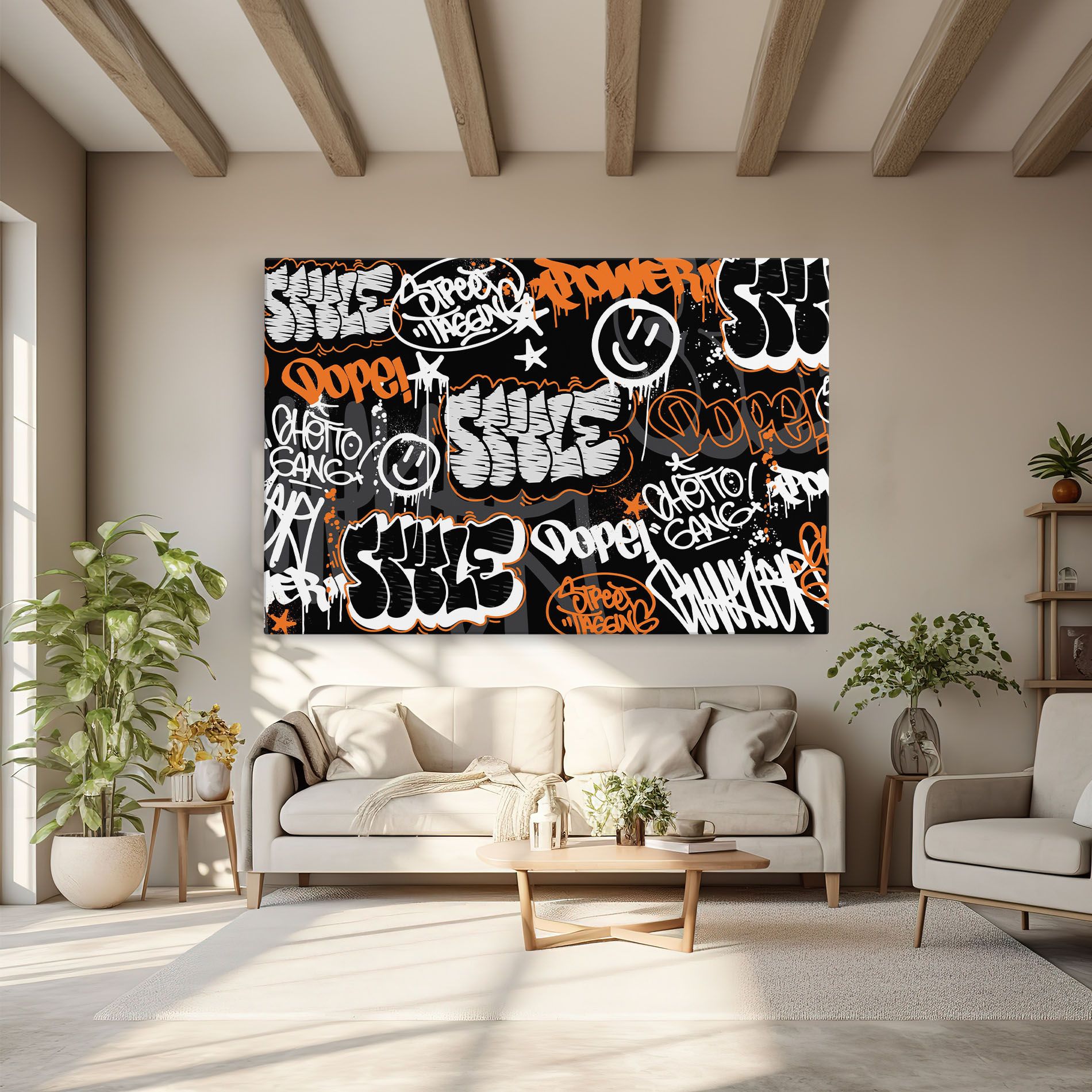 Orange Black Graffiti mockup 6
