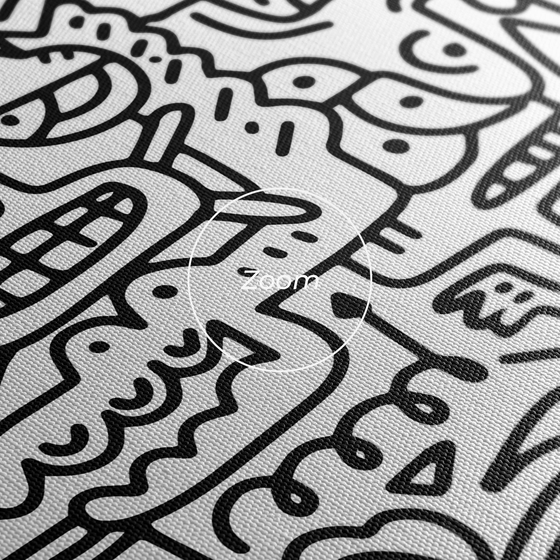 Tablou Canvas Doodle Black Line mockup 3