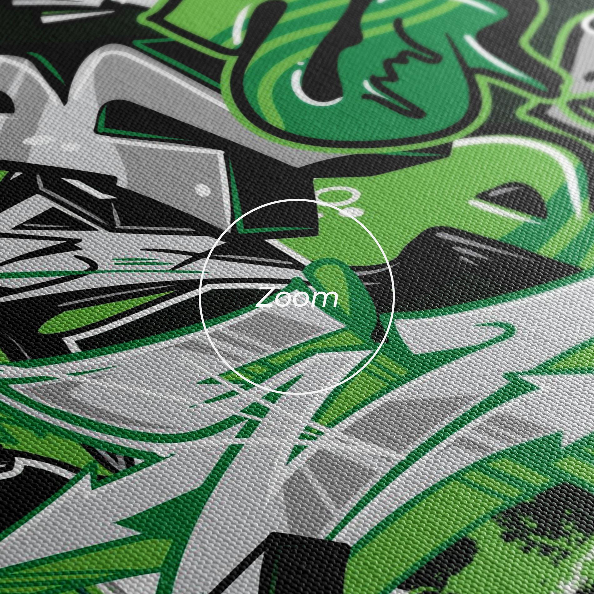 Tablou Canvas Green Graffiti Letters mockup 3