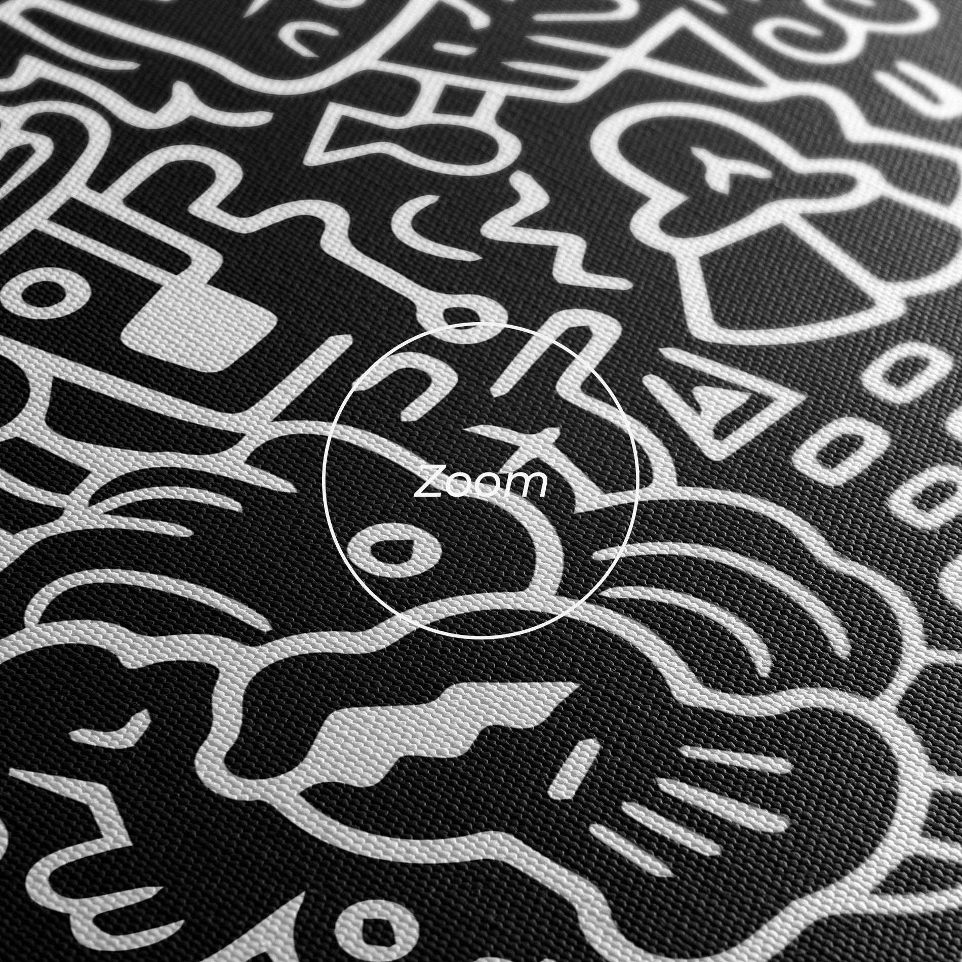 Tablou Canvas White Line Doodle mockup 3