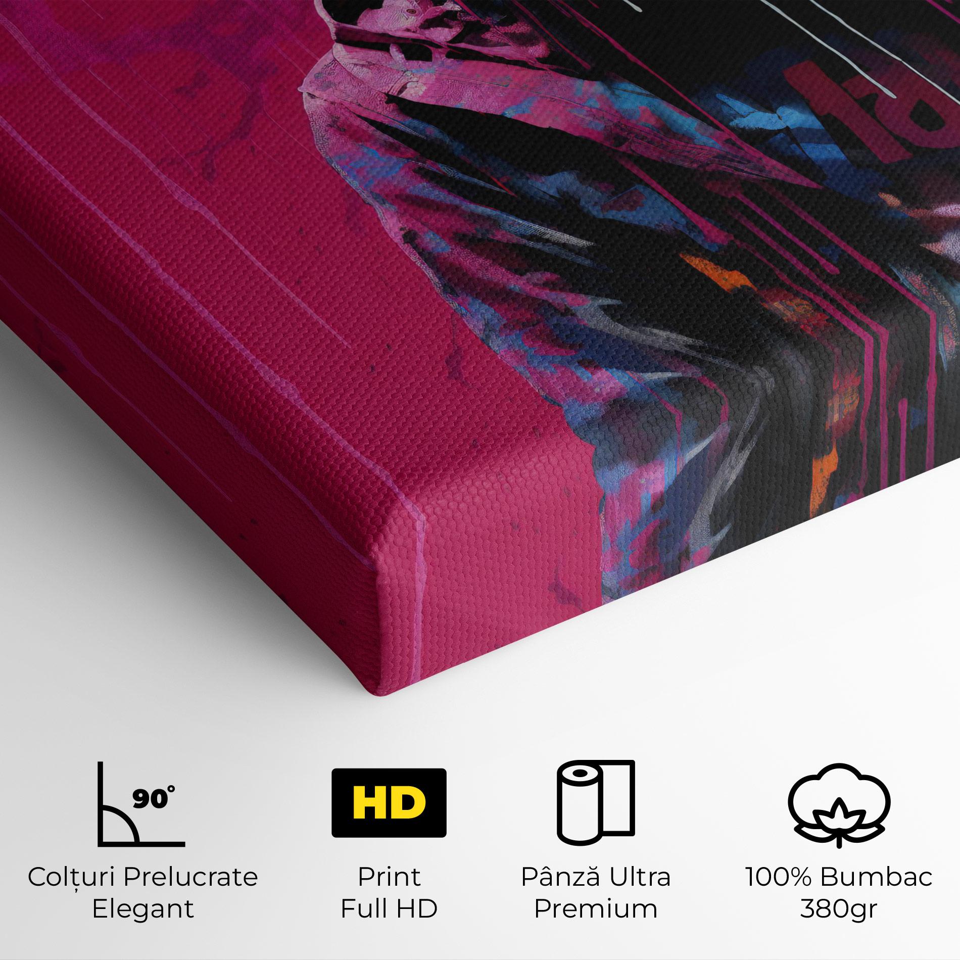 Tablou Canvas Blue Pink Falling Paint mockup 4