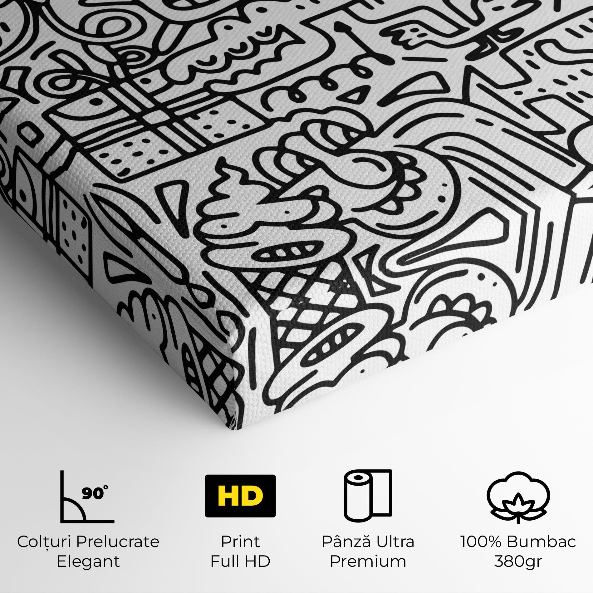 Tablou Canvas Doodle Black Line mockup 4