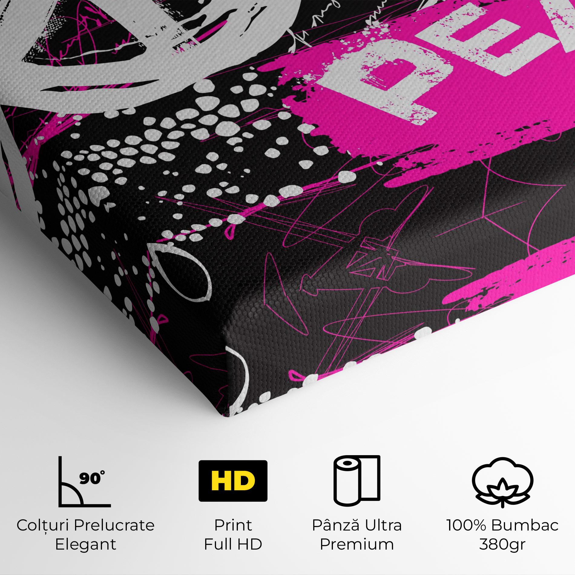 Tablou Canvas Graffiti Pink Peace mockup 4