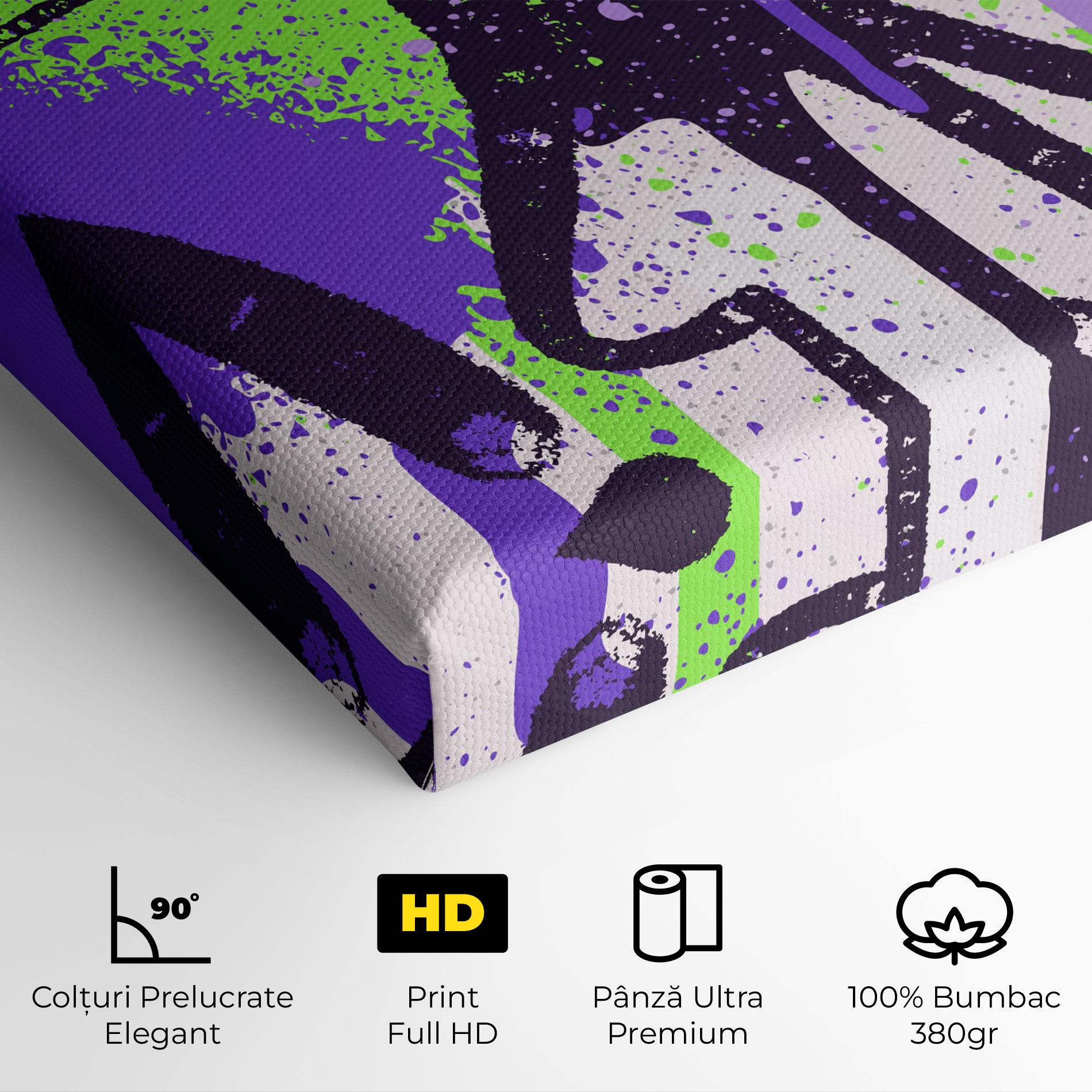 Tablou Canvas Green Purple Graffiti mockup 4