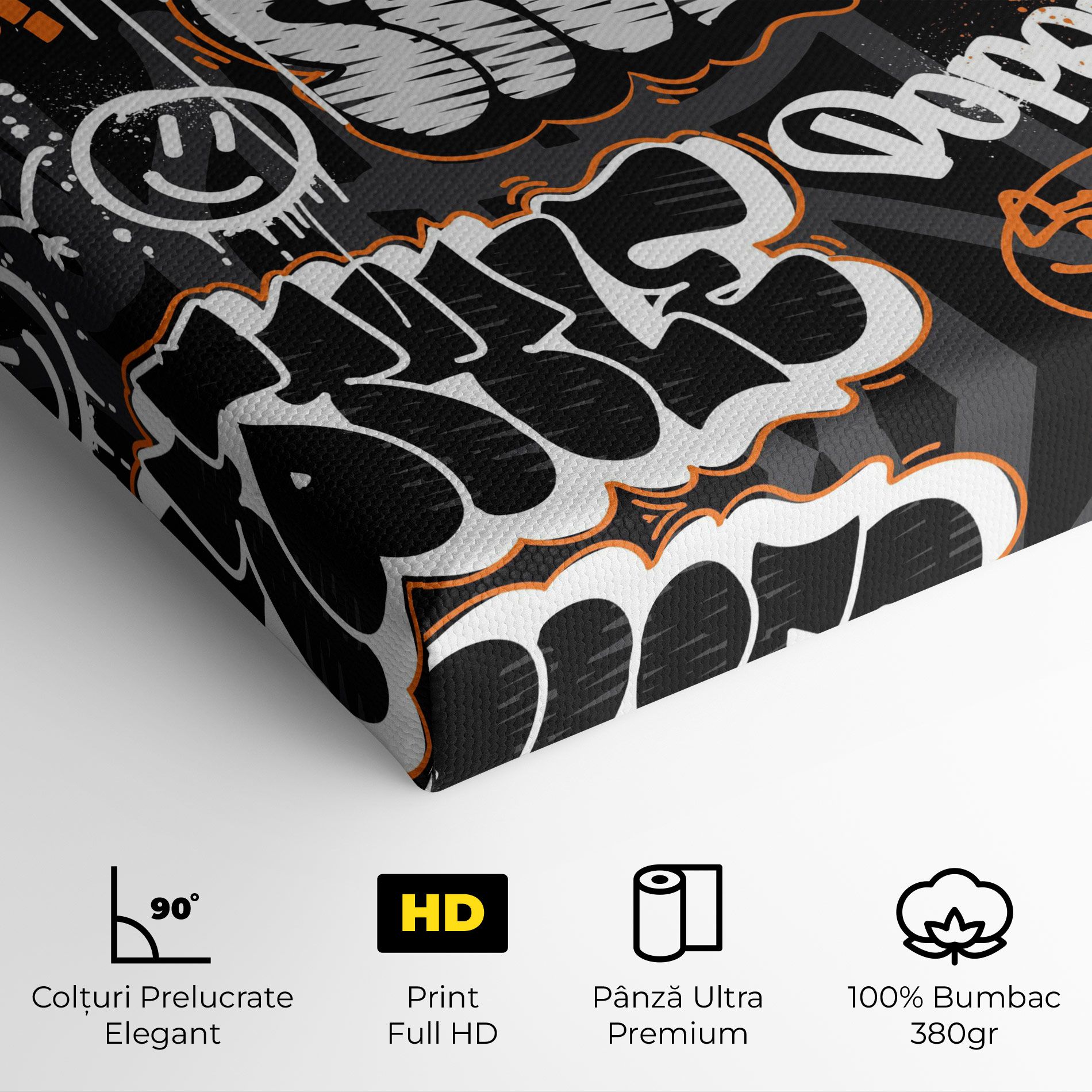 Orange Black Graffiti mockup 4