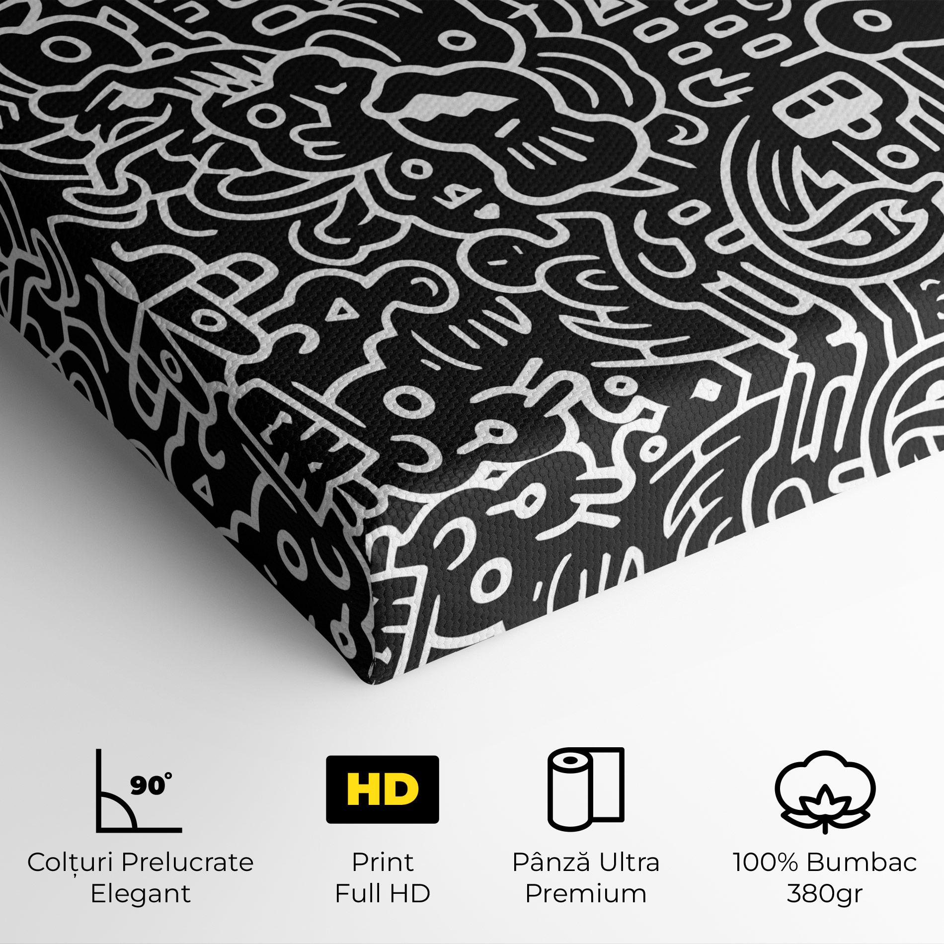 Tablou Canvas White Line Doodle mockup 4