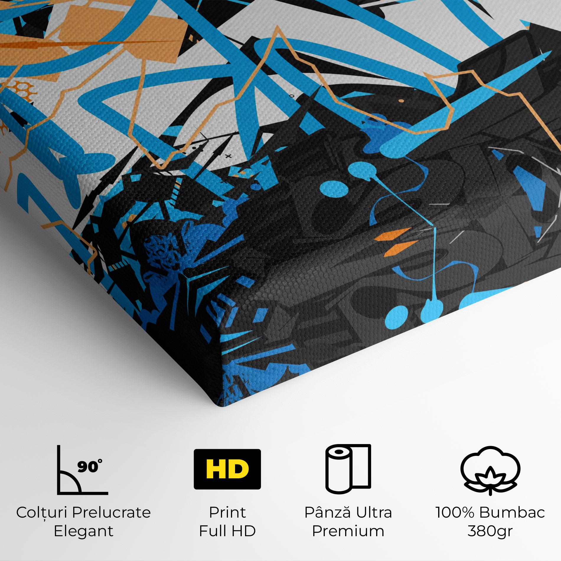 Tablou Canvas White Orange Graffiti mockup 4