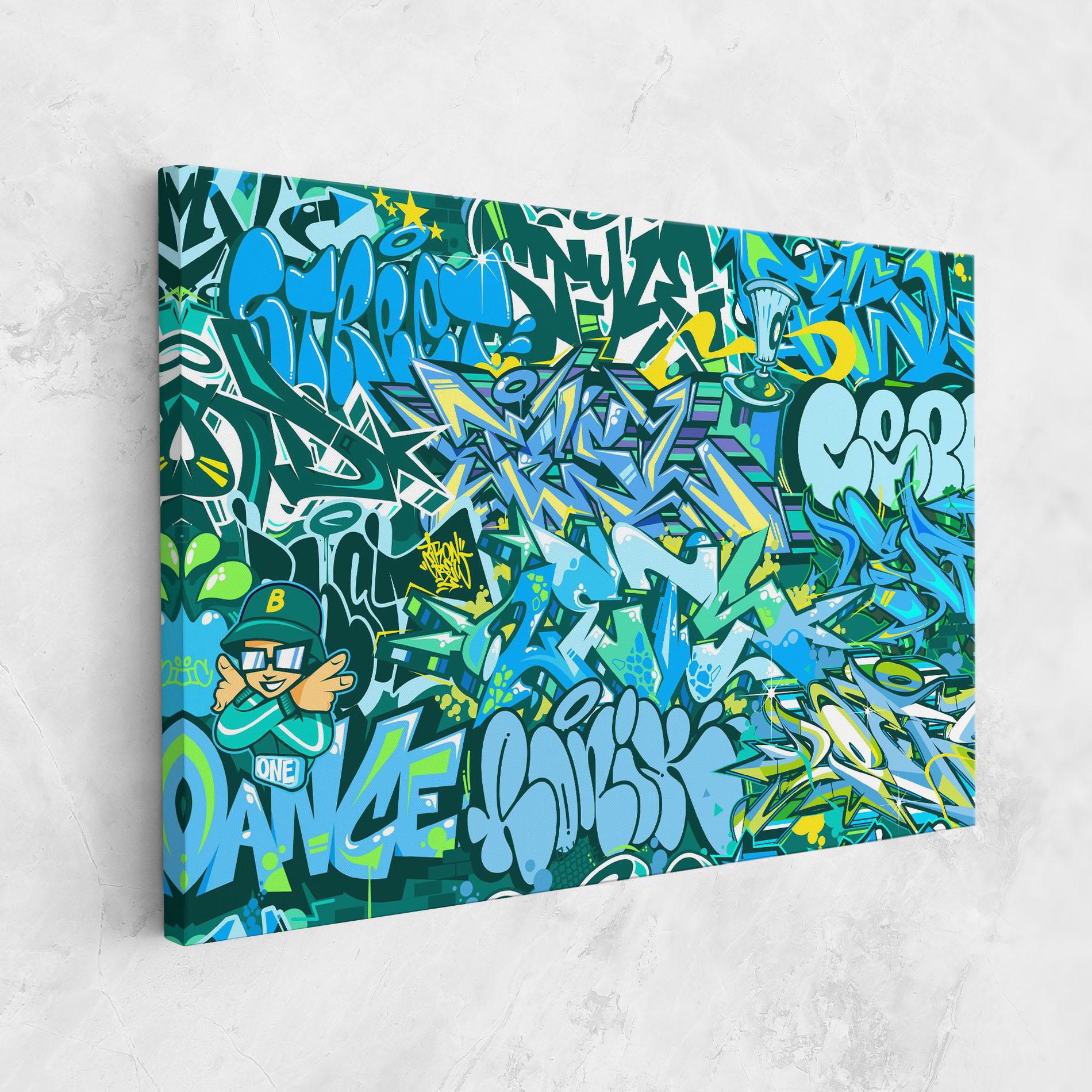 Tablou Canvas Be One Graffiti mockup 1