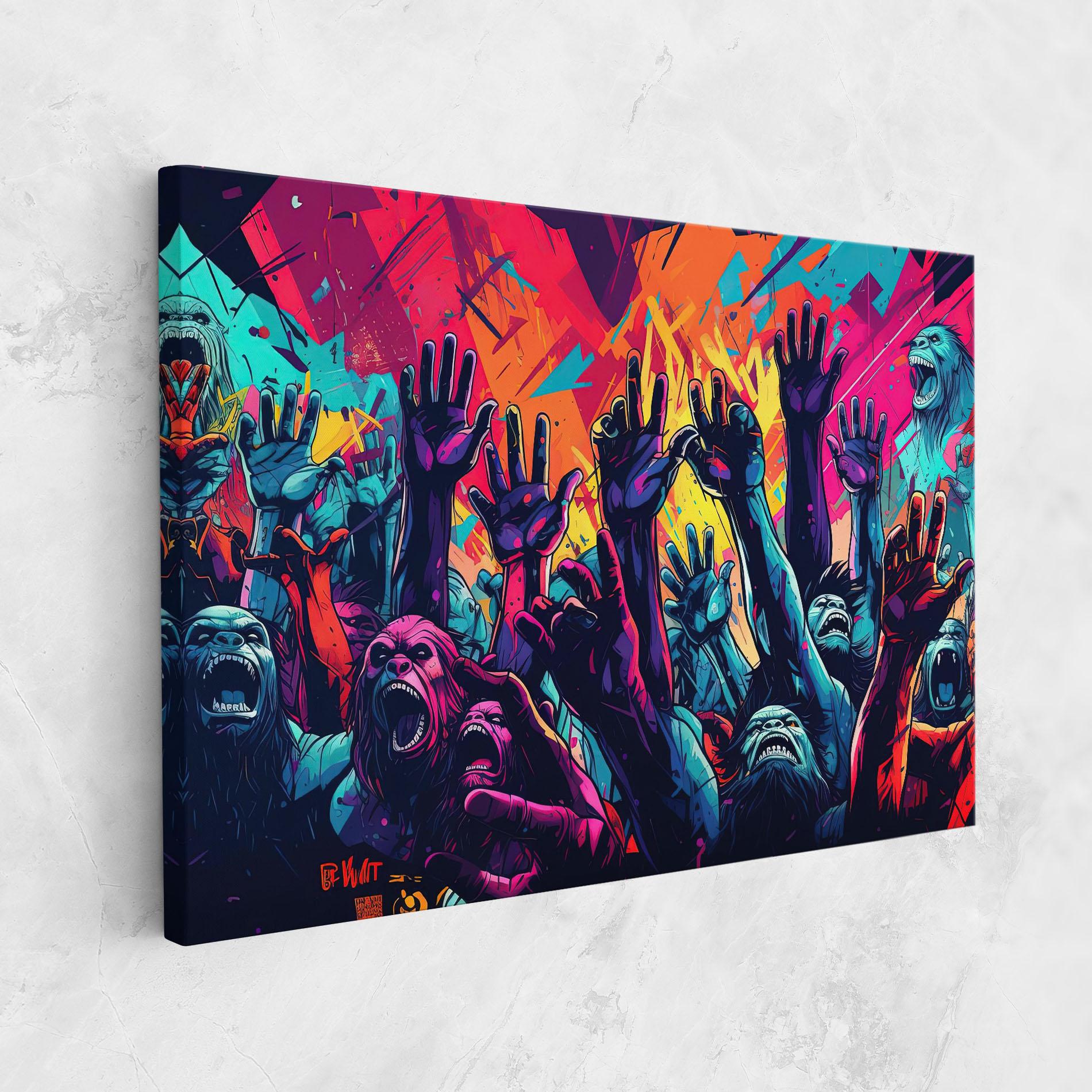 Tablou Canvas Graffiti Animals mockup 1