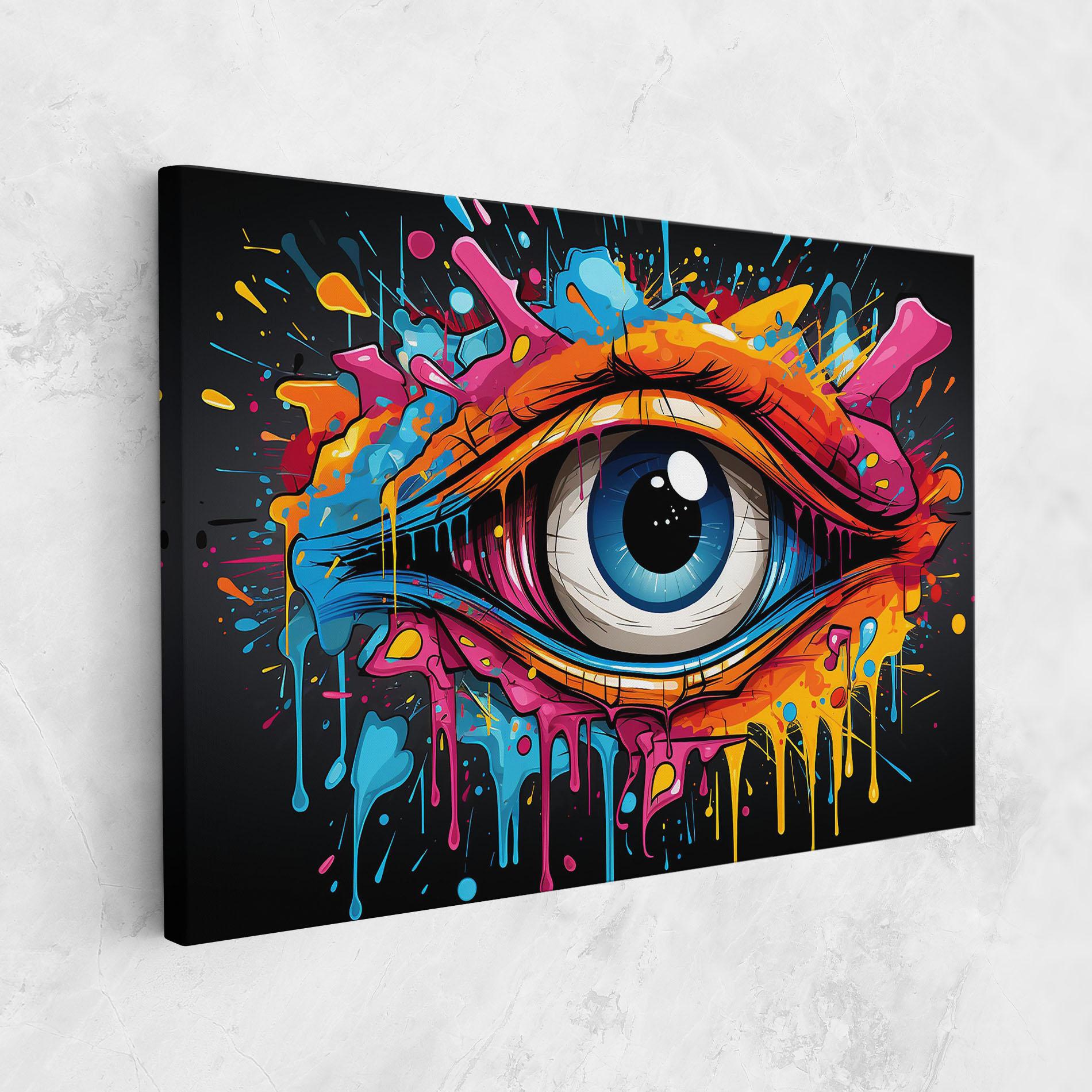 Tablou Canvas Graffitistyle Eye mockup 1