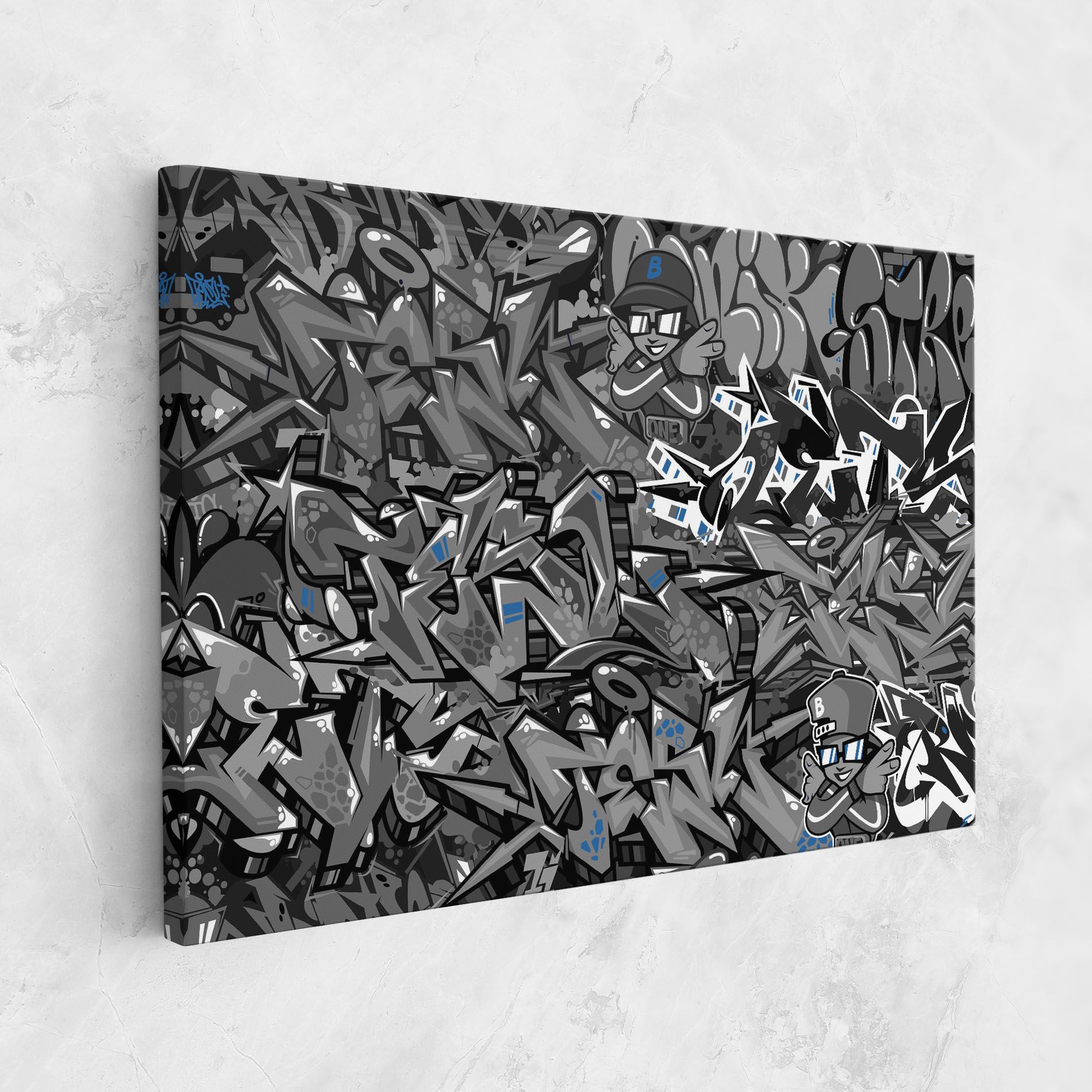 Grey Blue Graffiti mockup 1