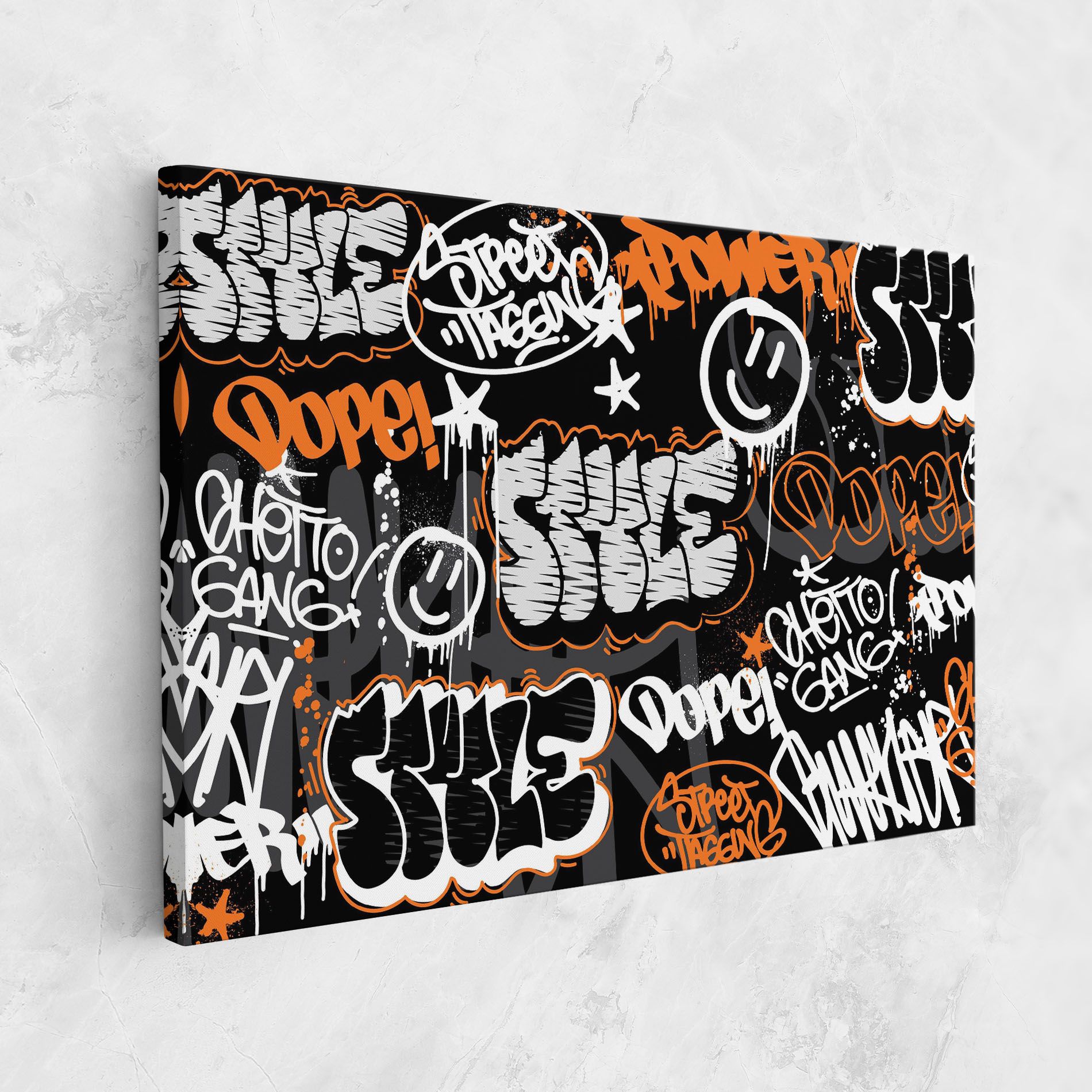 Orange Black Graffiti mockup 1