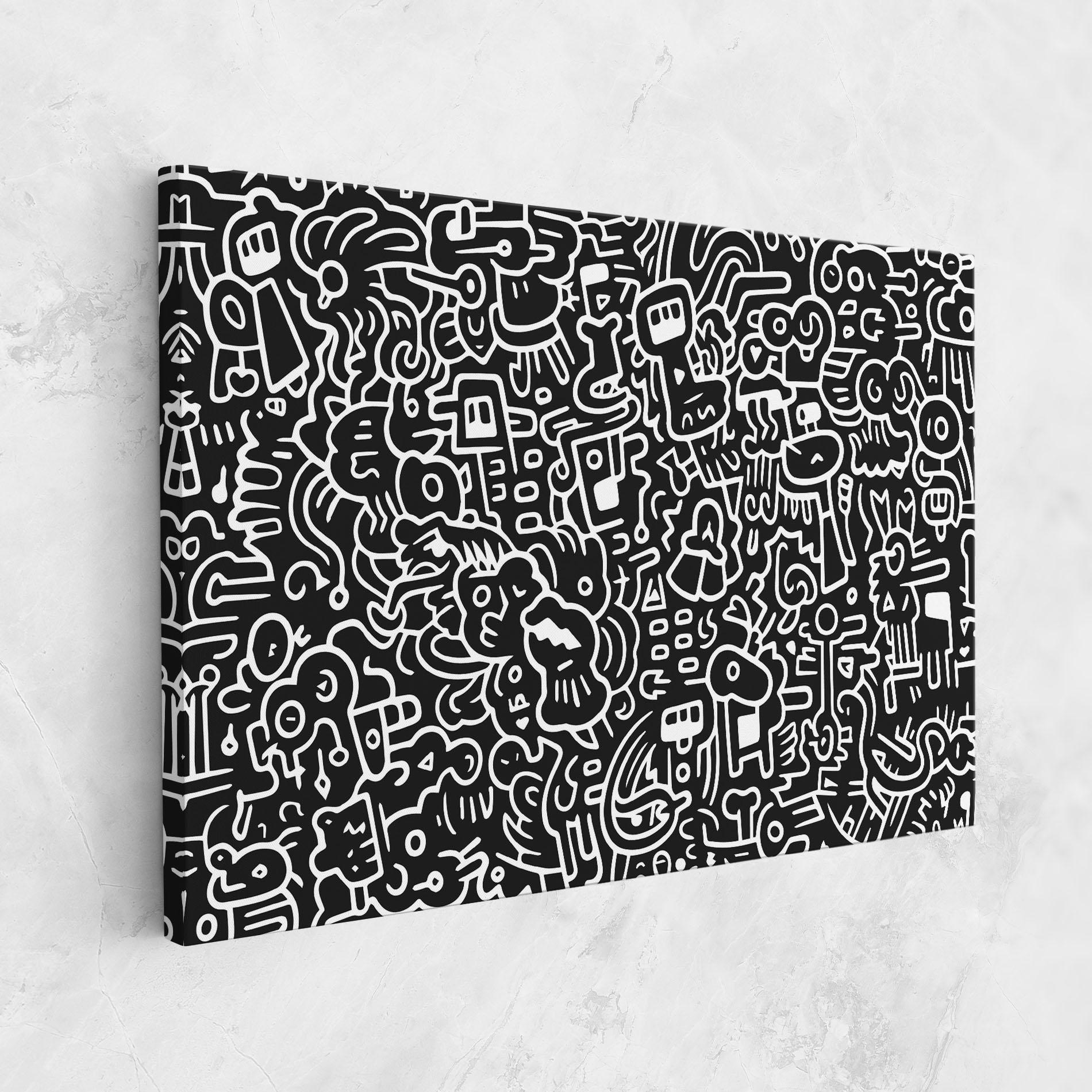 Tablou Canvas White Line Doodle mockup 1