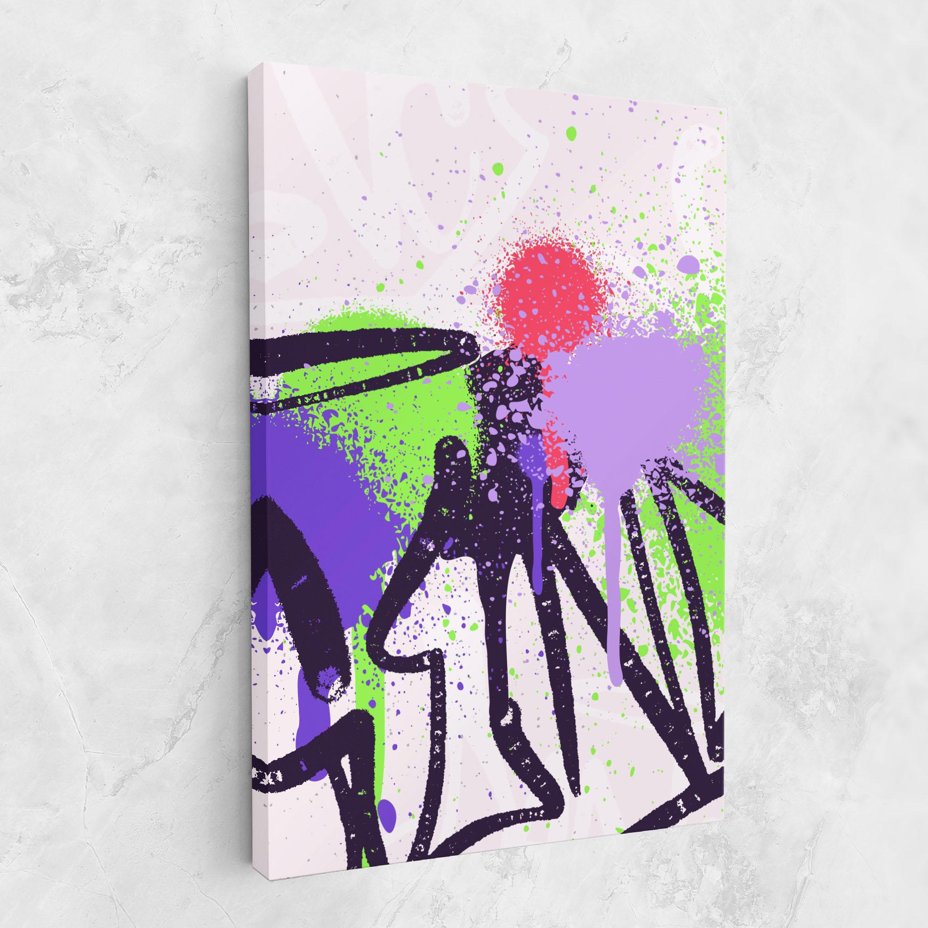 Tablou Canvas Green Purple Graffiti mockup 1