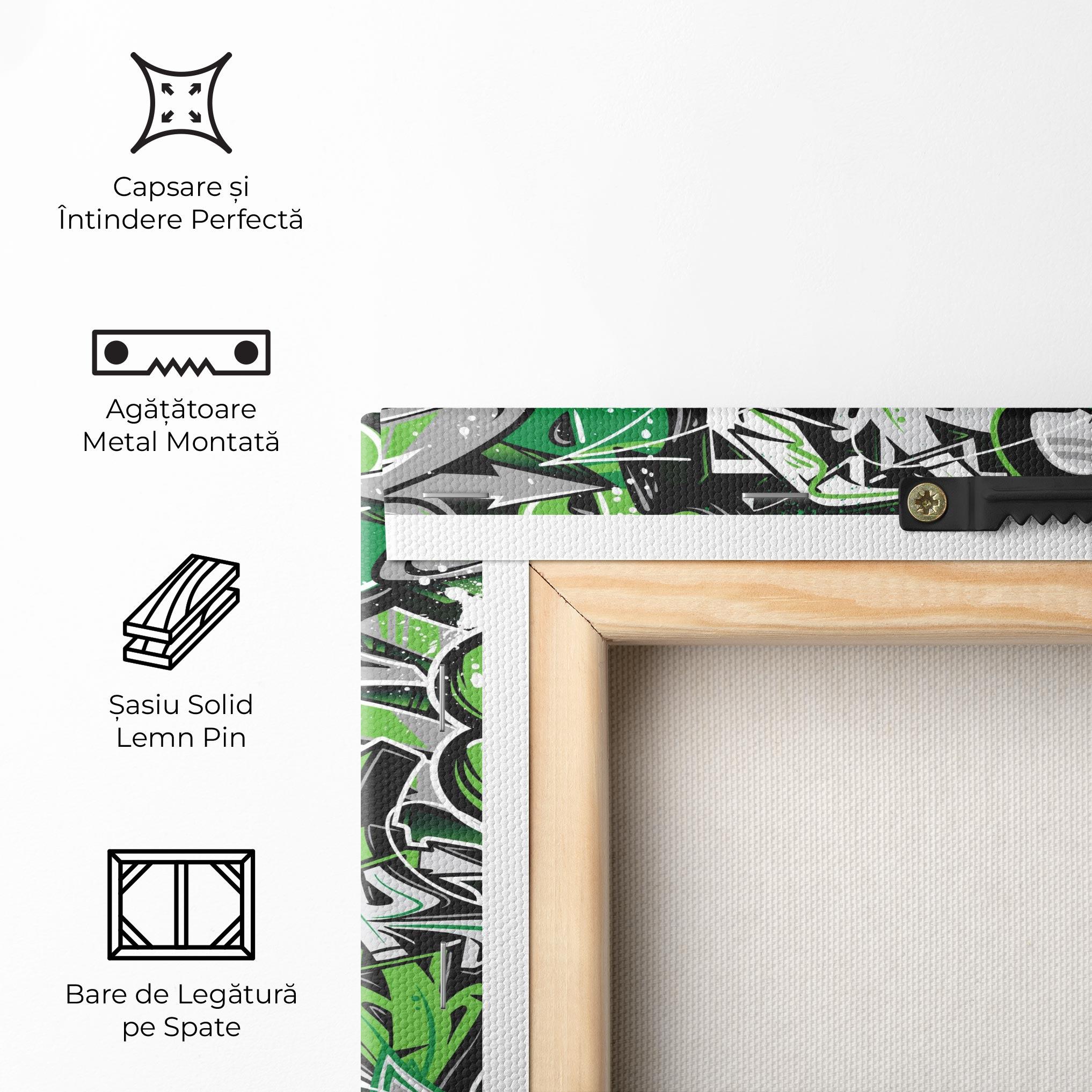 Tablou Canvas Green Graffiti Letters mockup 5