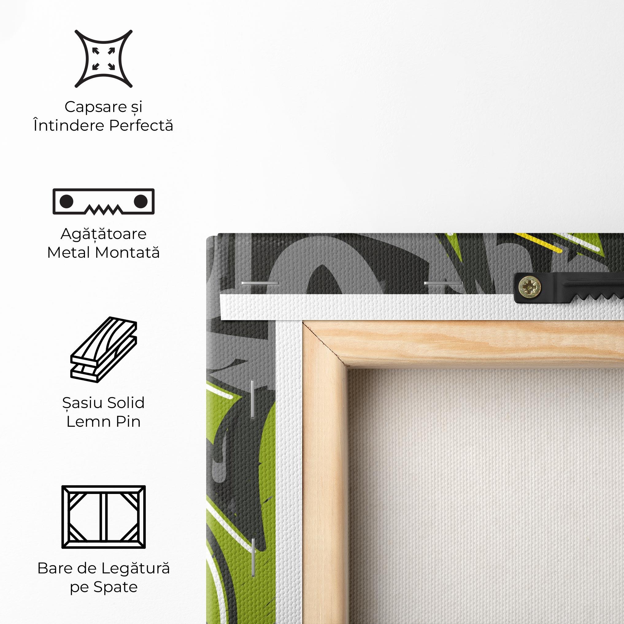 Tablou Canvas Green Grey Graffti mockup 5