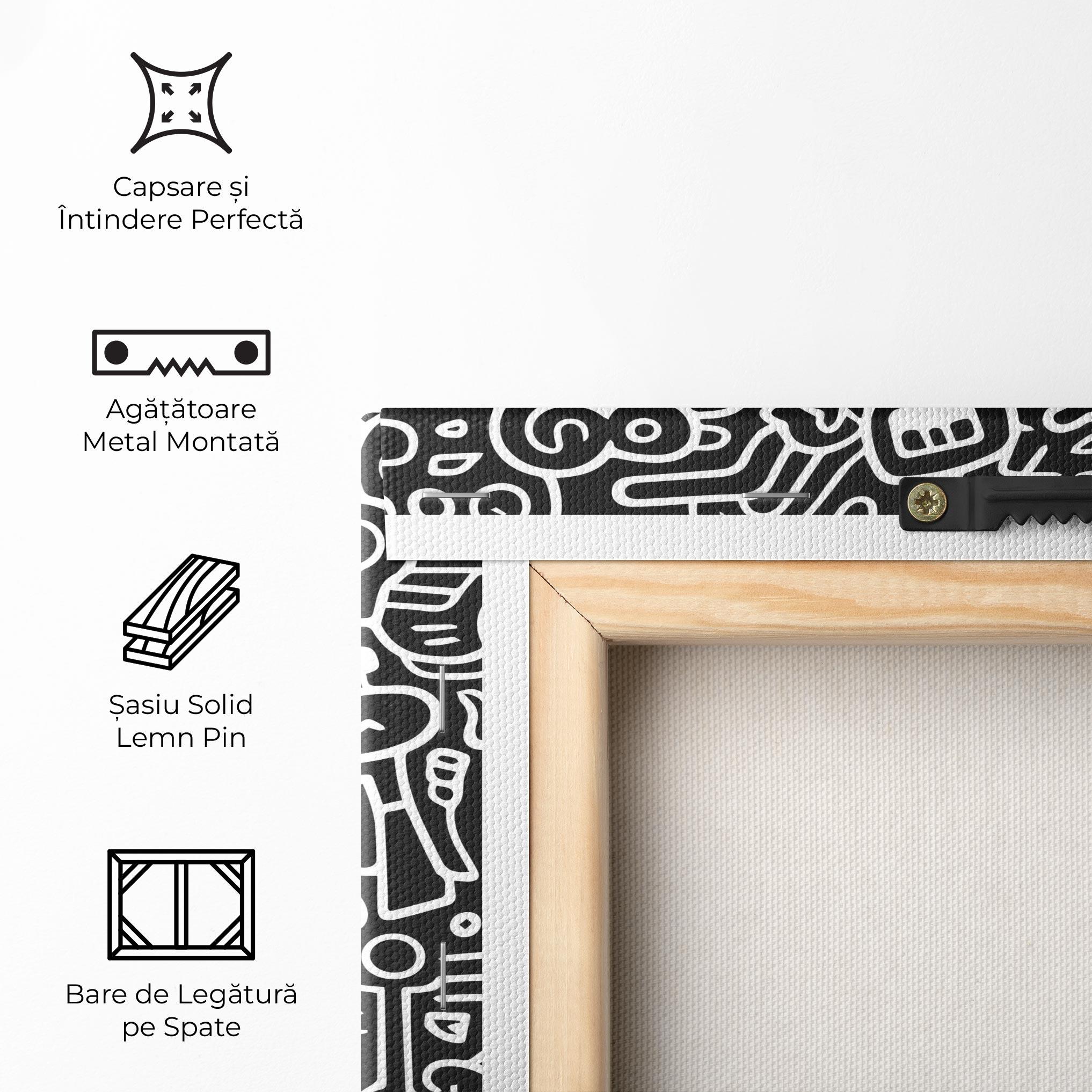 Tablou Canvas White Line Doodle mockup 5