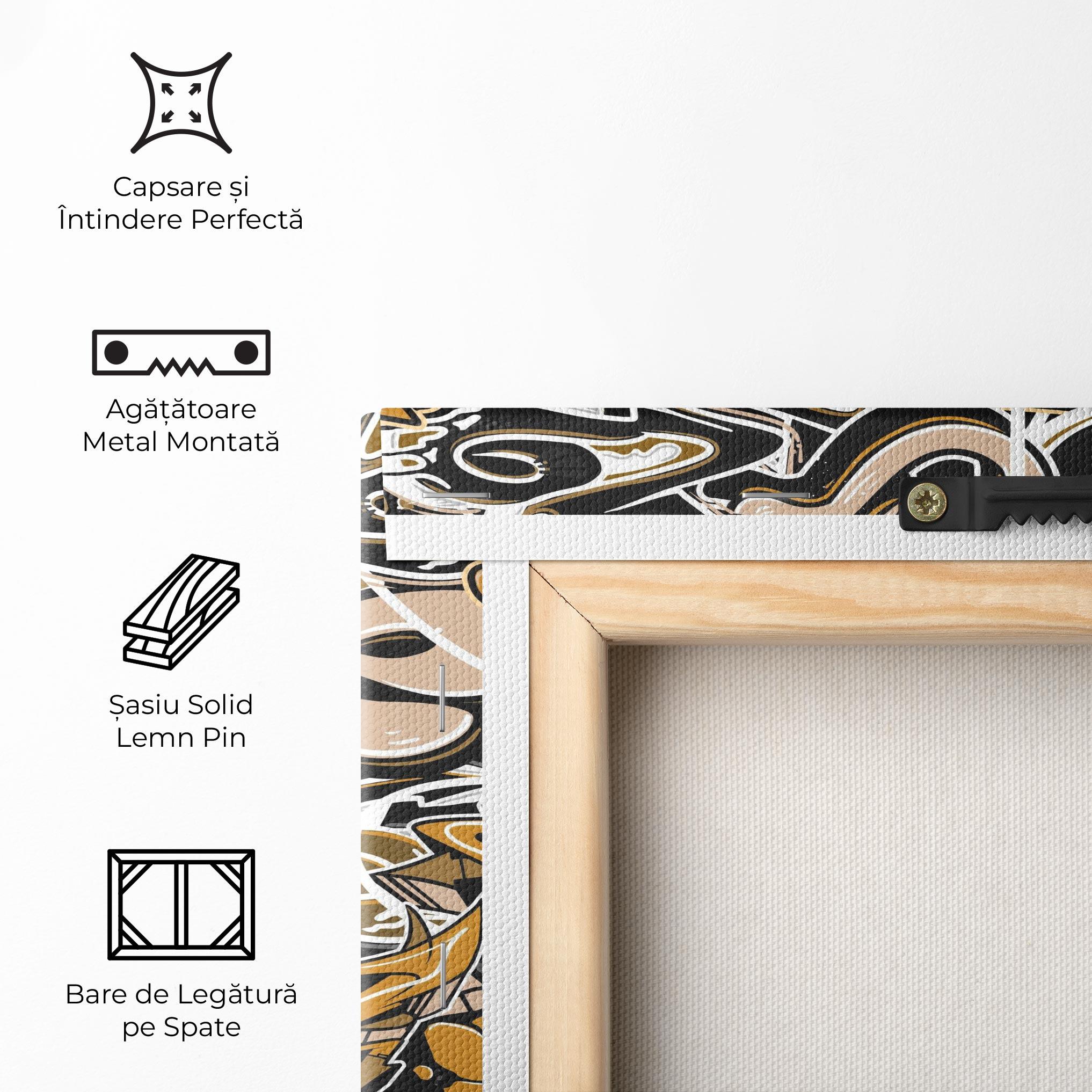 Tablou Canvas Yellow White Graffiti mockup 5