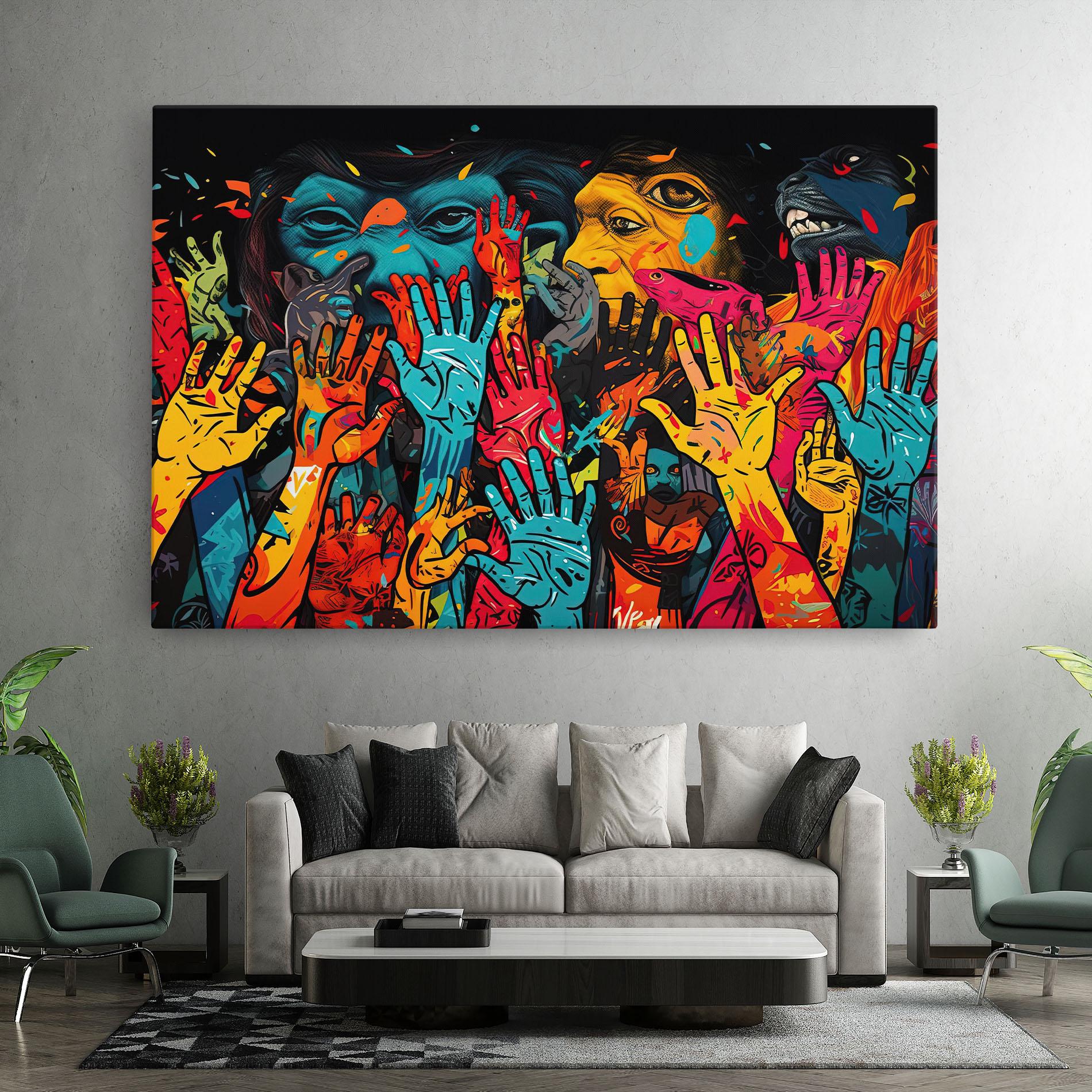 Tablou Canvas Colorful Hands mockup 7