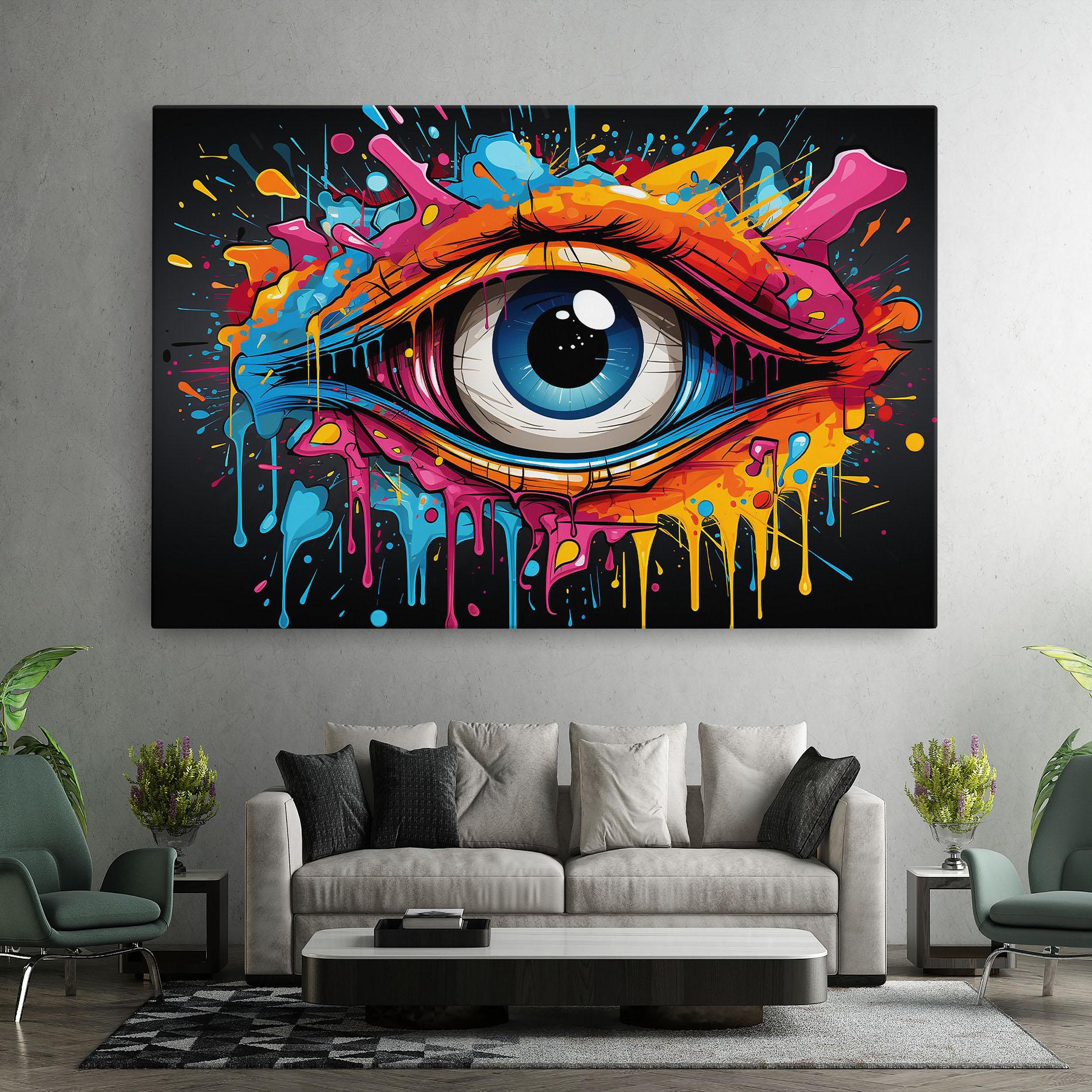 Tablou Canvas Graffitistyle Eye mockup 7