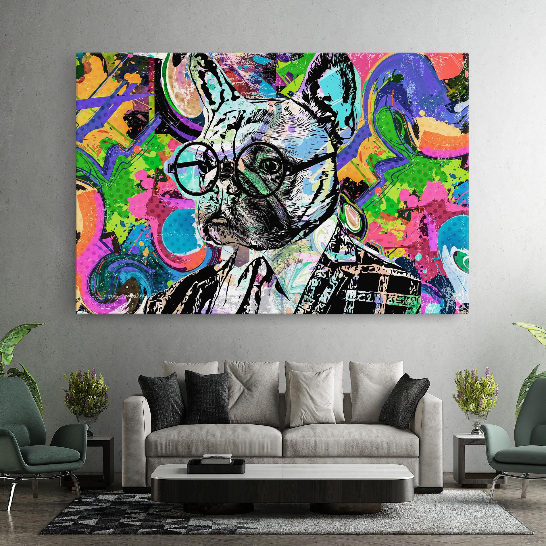 Tablou Canvas Graffity Bulldog mockup 7