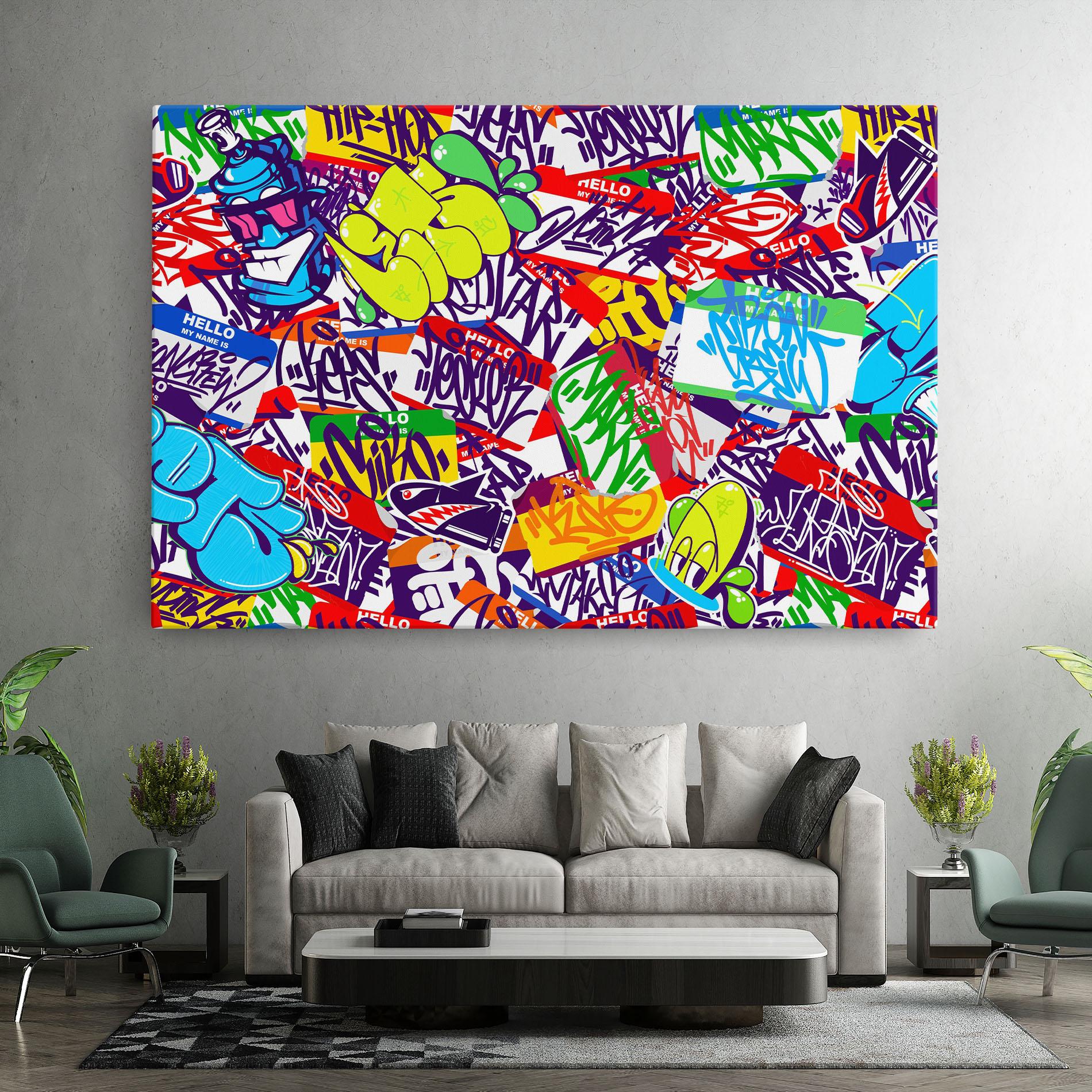 Tablou Canvas Hello Graffiti Name mockup 7