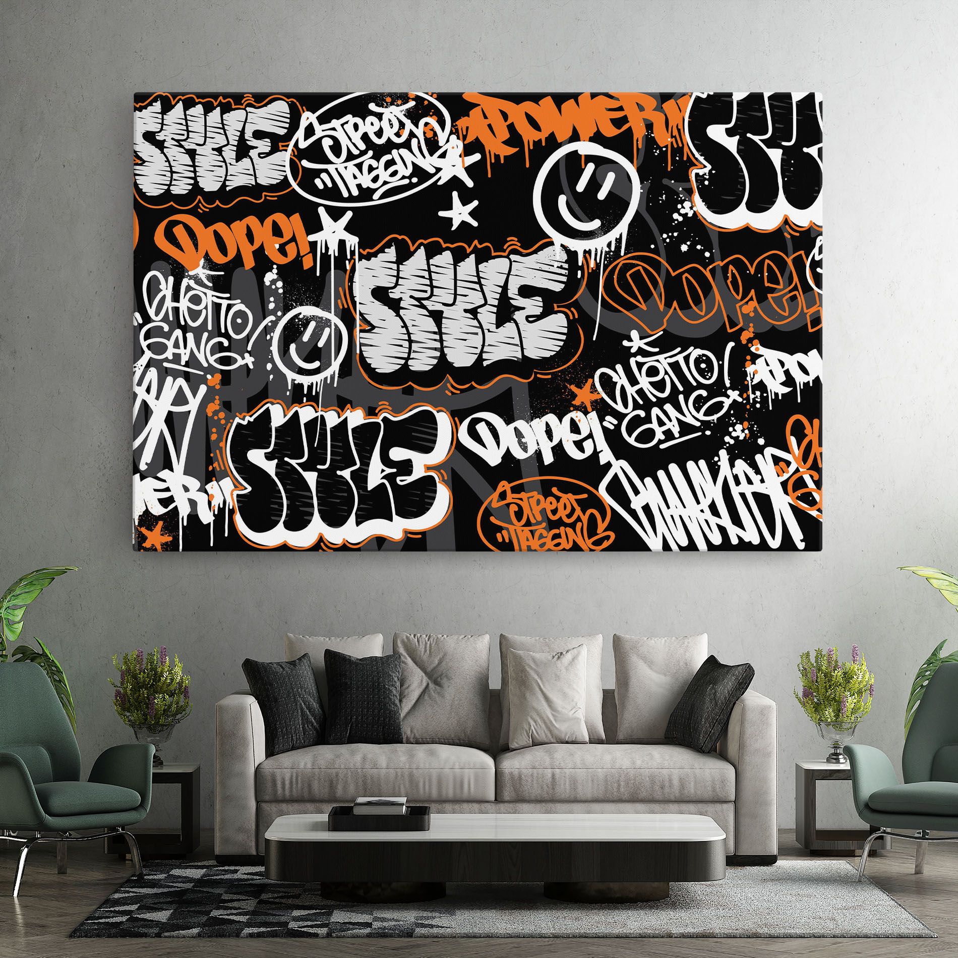 Orange Black Graffiti mockup 7