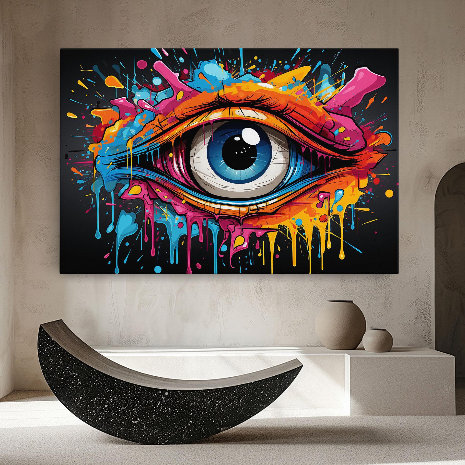 Tablou Canvas Graffitistyle Eye mockup 8