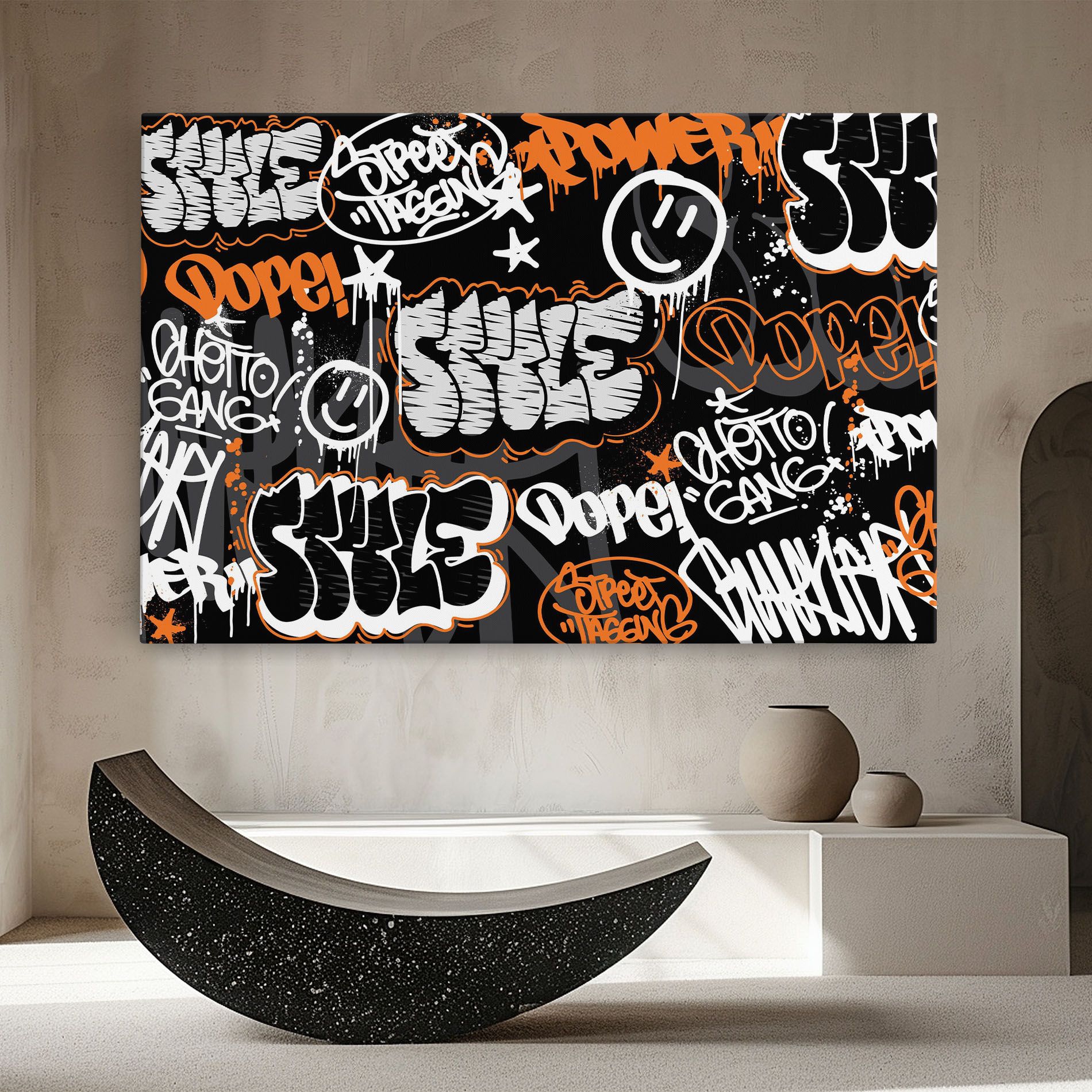 Orange Black Graffiti mockup 8