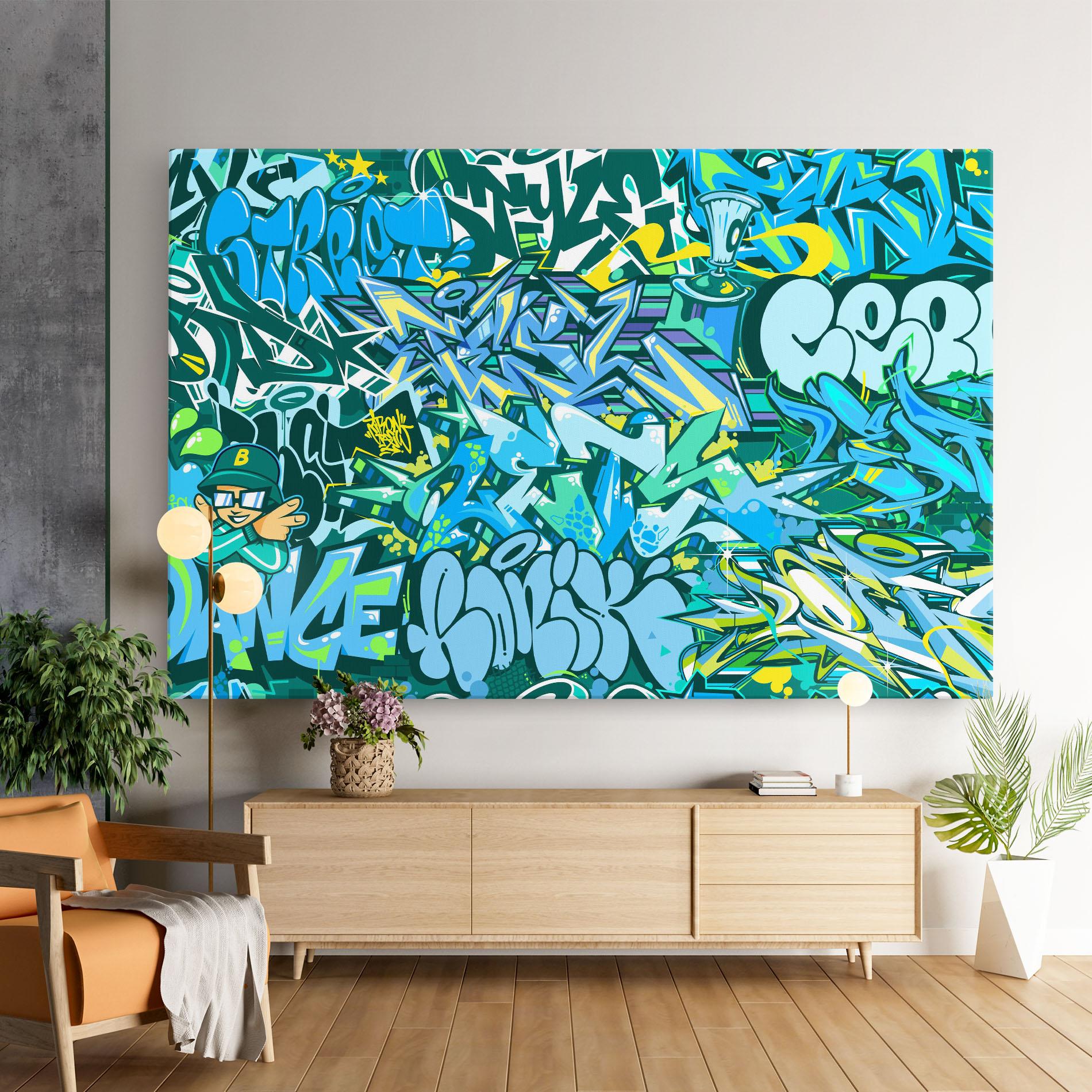 Tablou Canvas Be One Graffiti mockup 9