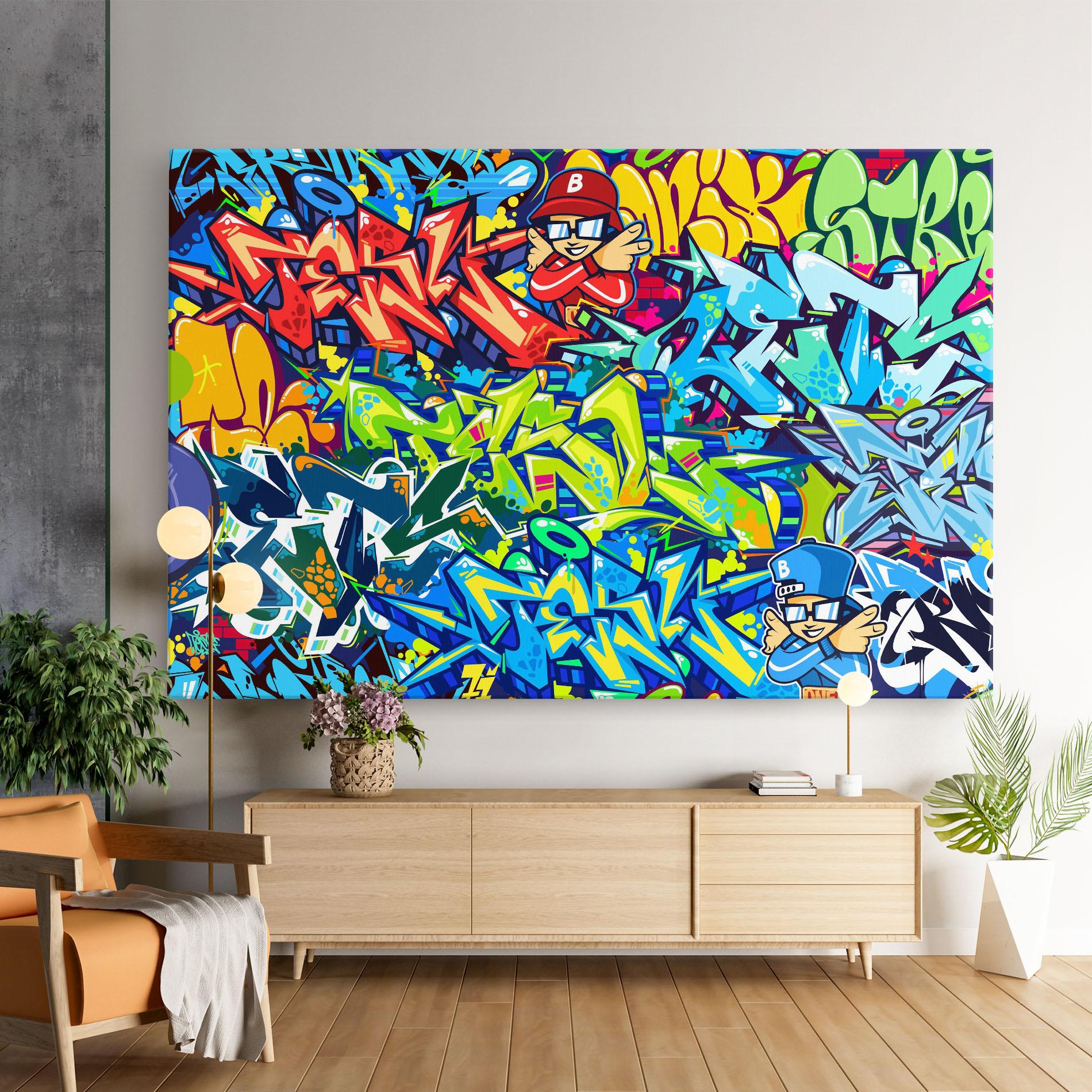 Tablou Canvas Colorful Graffiti mockup 9
