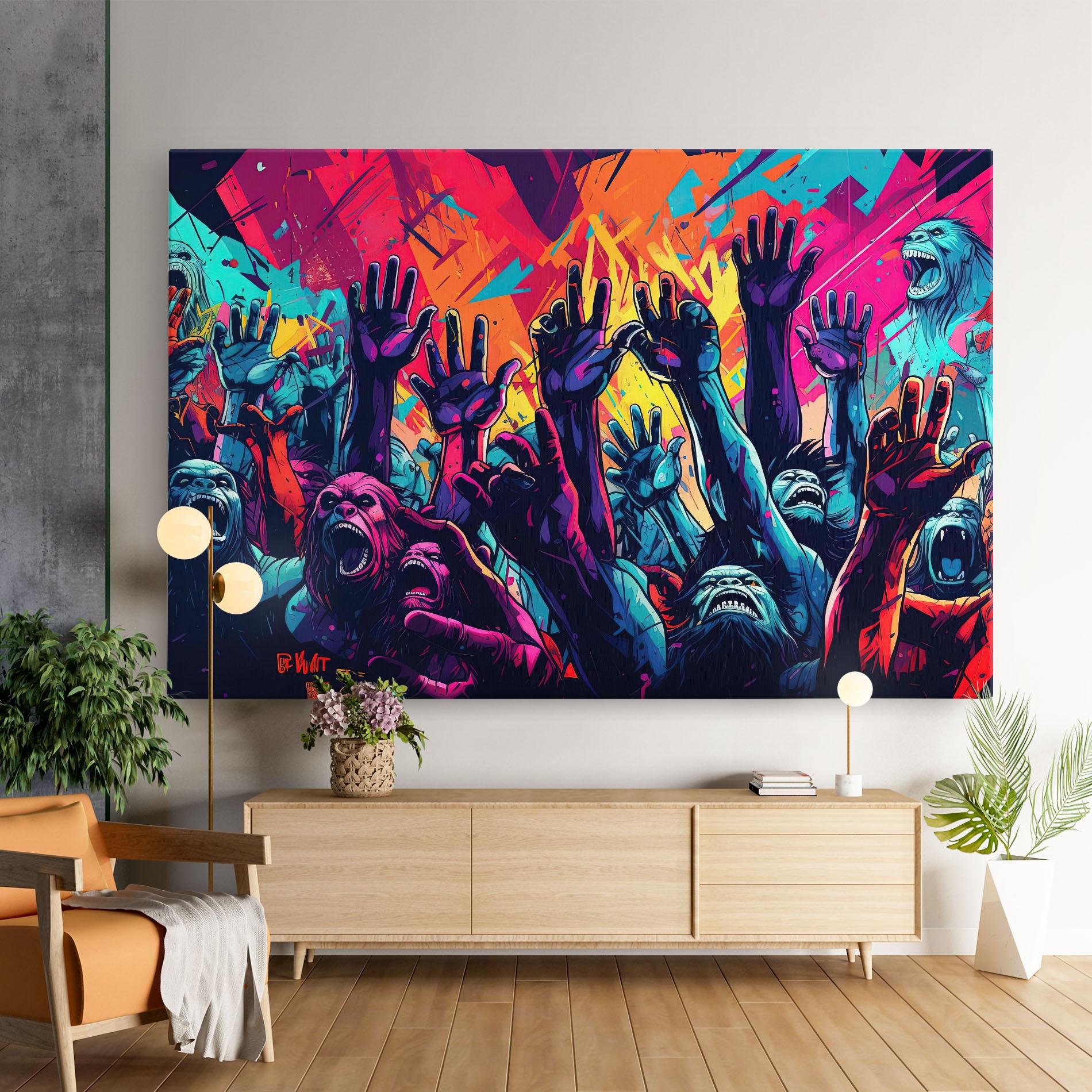 Tablou Canvas Graffiti Animals mockup 9