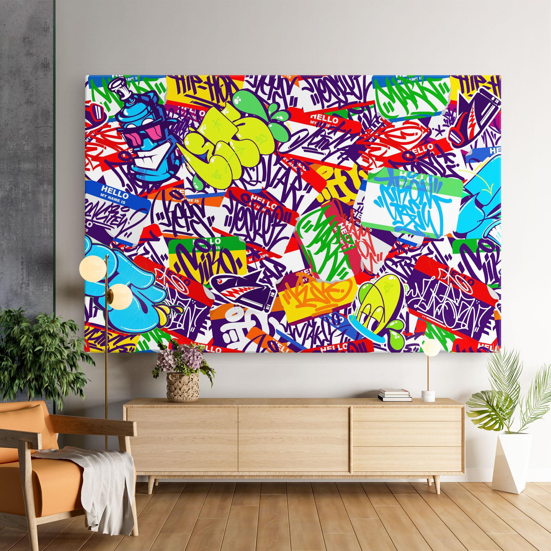 Tablou Canvas Hello Graffiti Name mockup 9