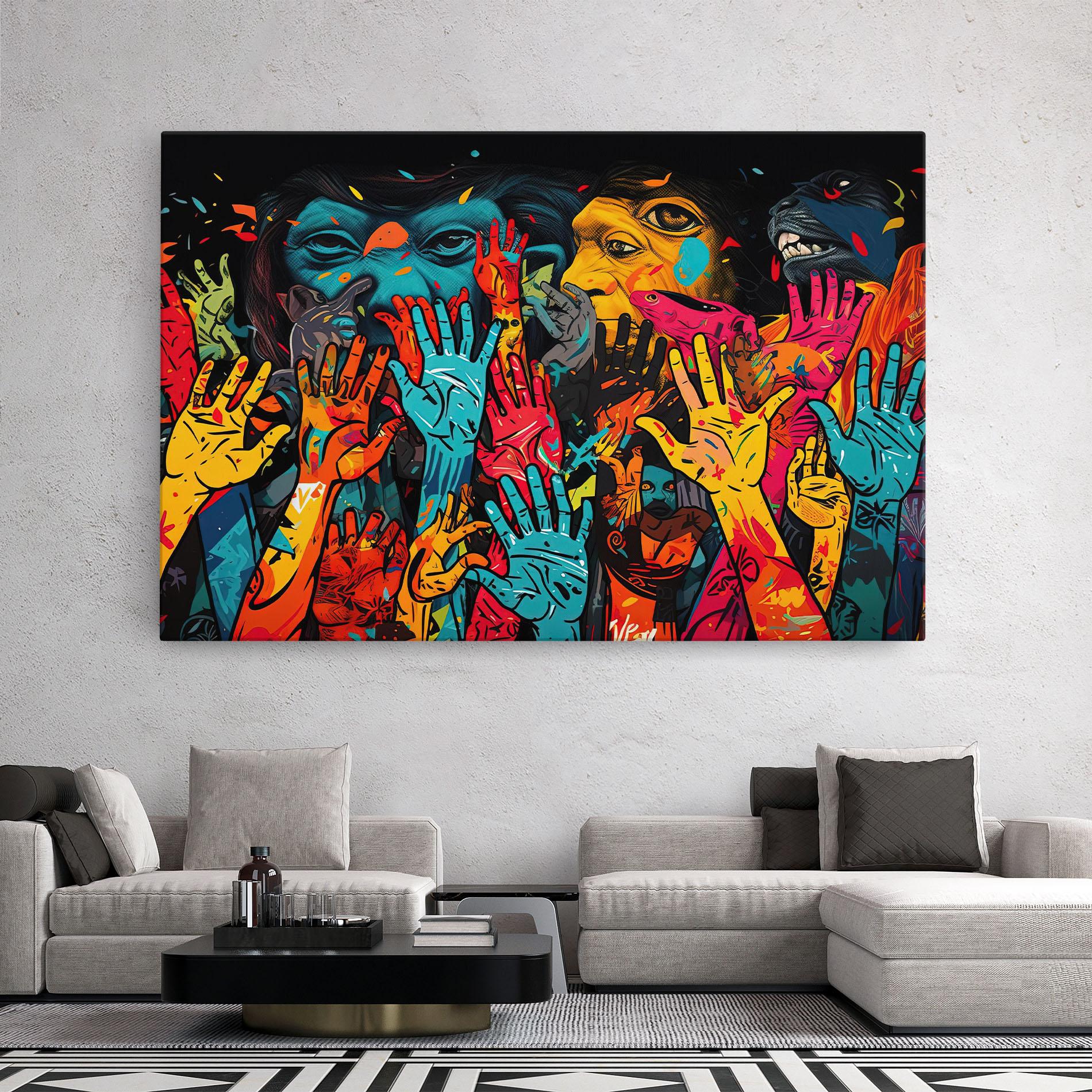 Tablou Canvas Colorful Hands mockup 2