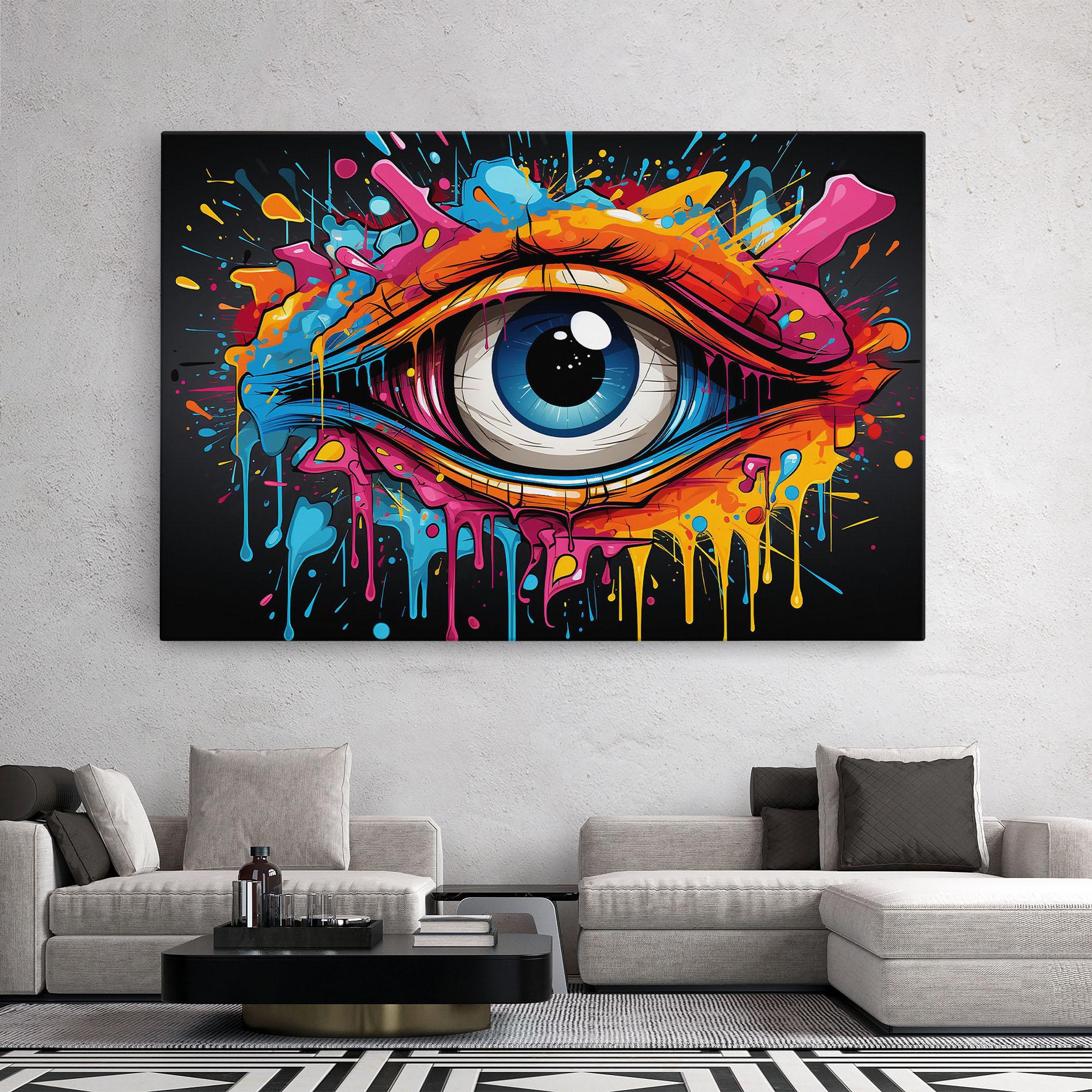 Tablou Canvas Graffitistyle Eye mockup 2