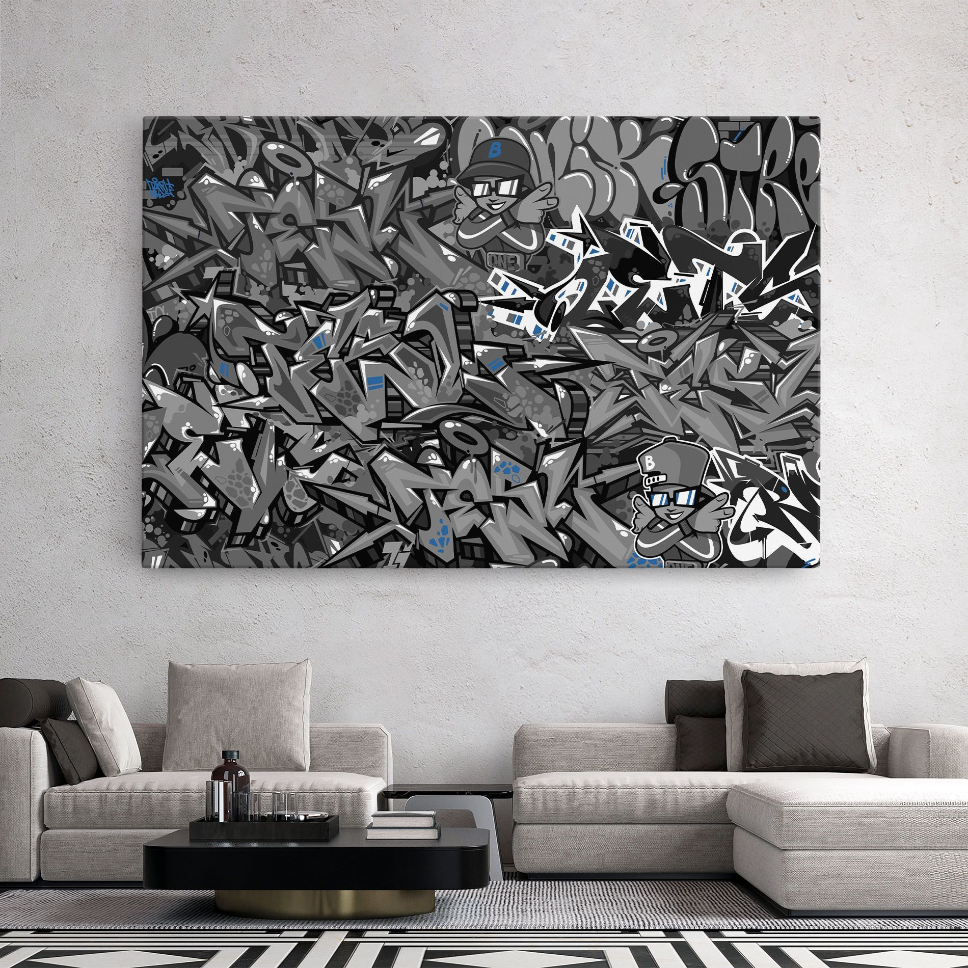 Grey Blue Graffiti mockup 2