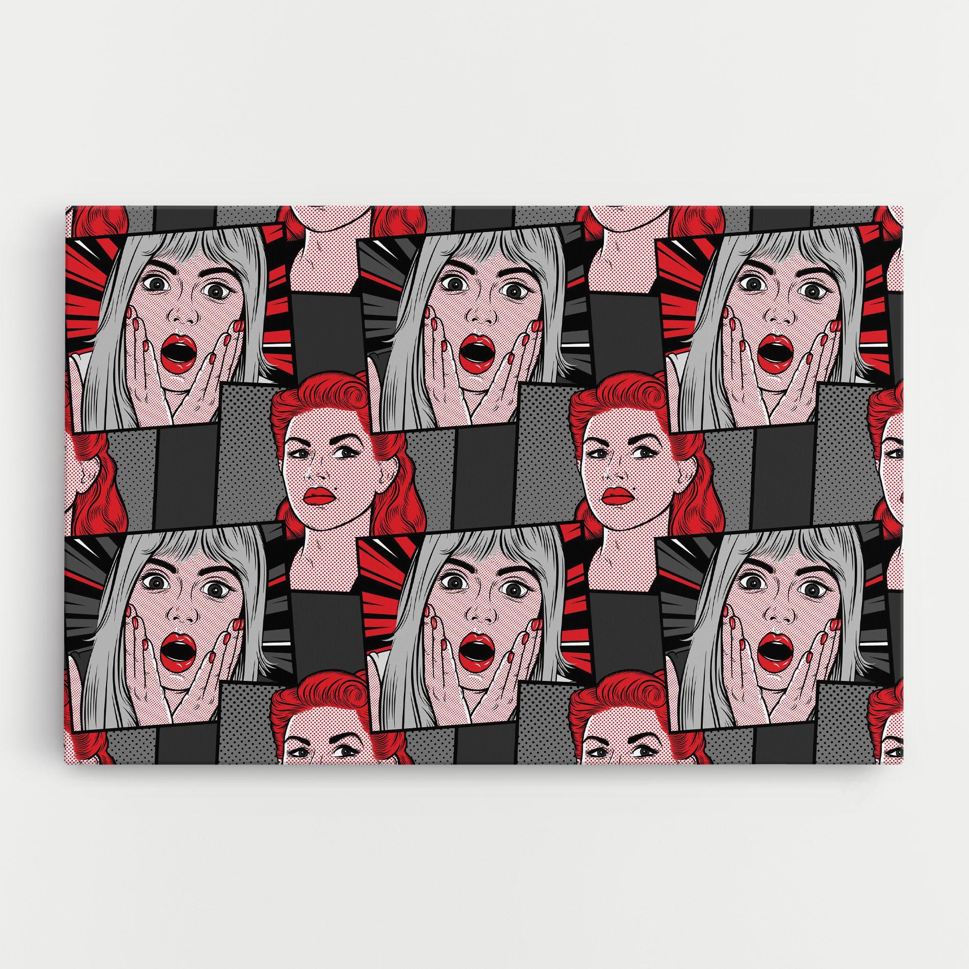 Tablou Canvas Grey Red Pop Art mockup 0