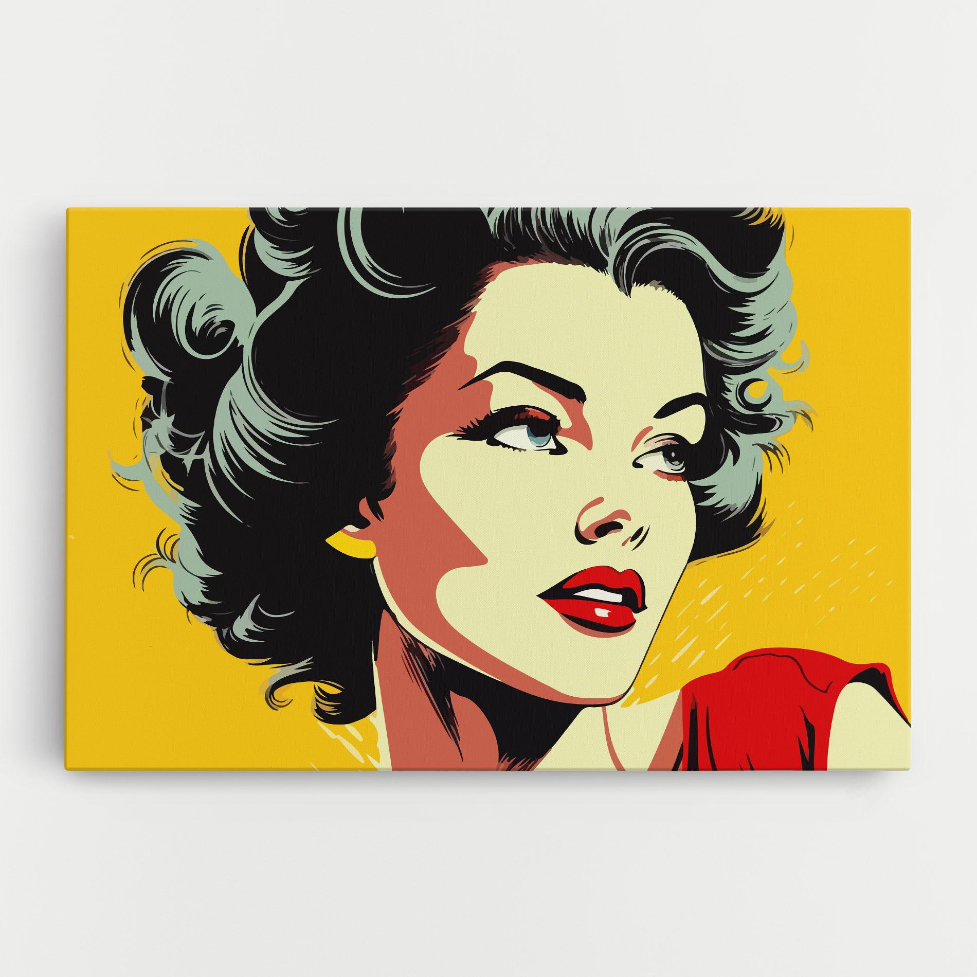 Tablou Canvas Pop Art Pretty Lady mockup 0