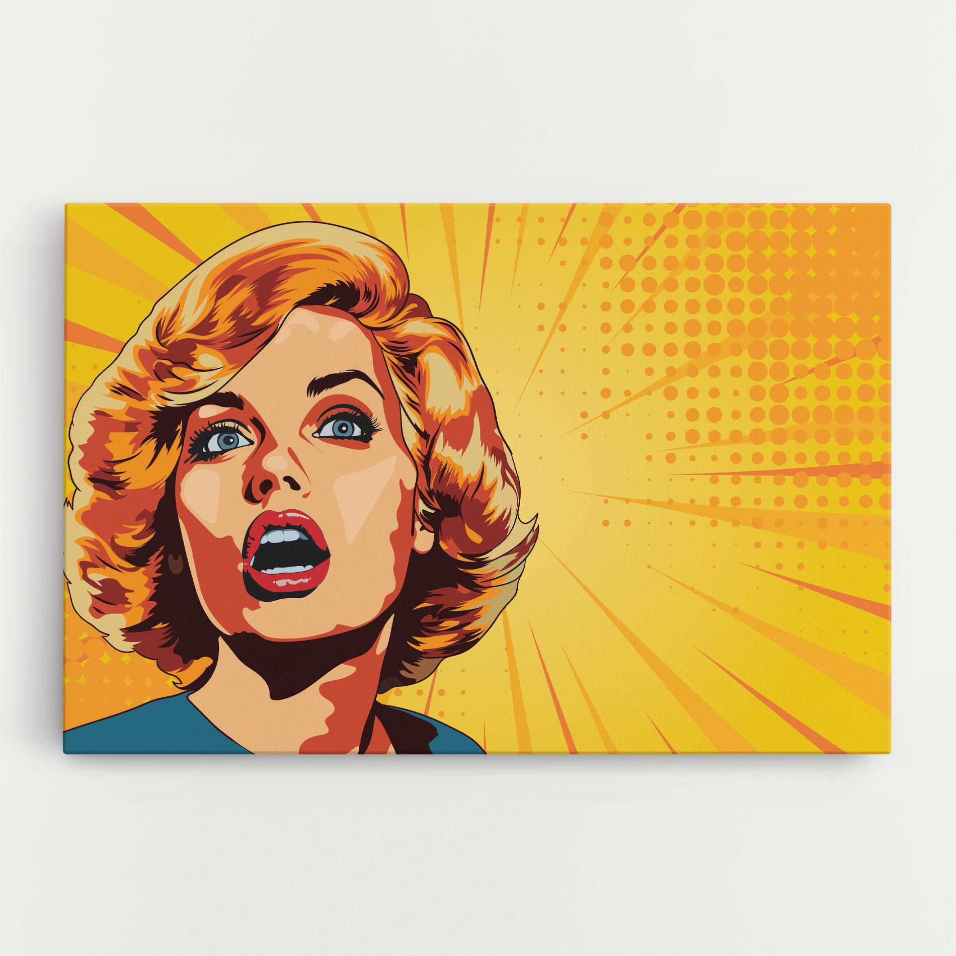 Tablou Canvas Surprised Blonde Lady mockup 0