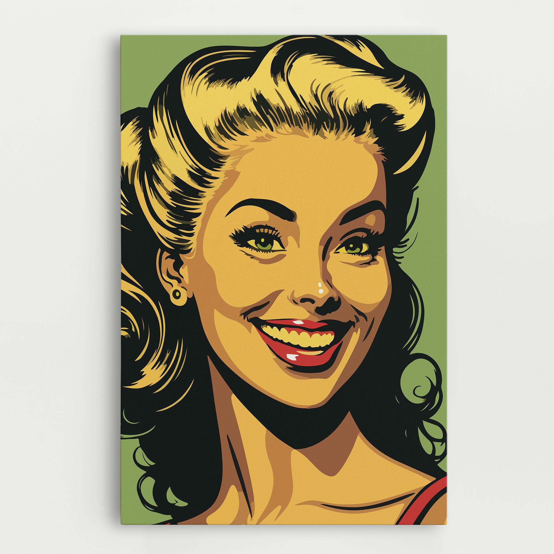 Tablou Canvas Green Light Pop Lady mockup 0