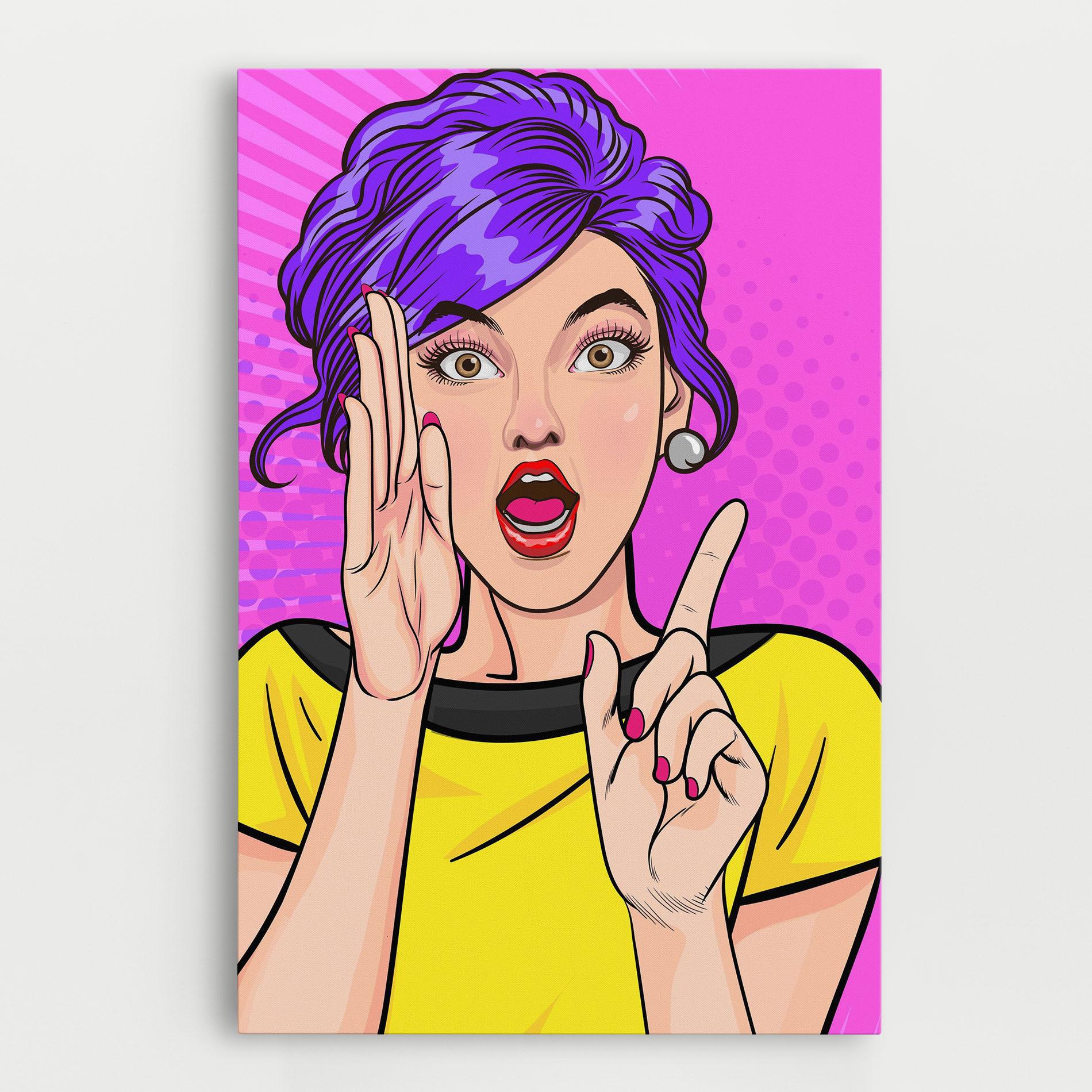 Tablou Canvas Surprised Pop Woman mockup 0