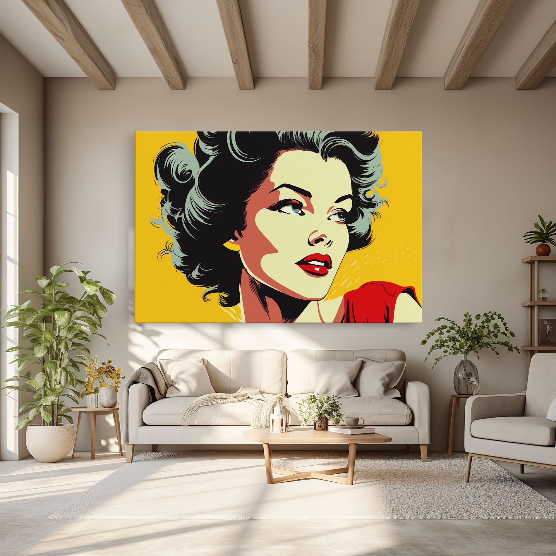 Tablou Canvas Pop Art Pretty Lady mockup 6