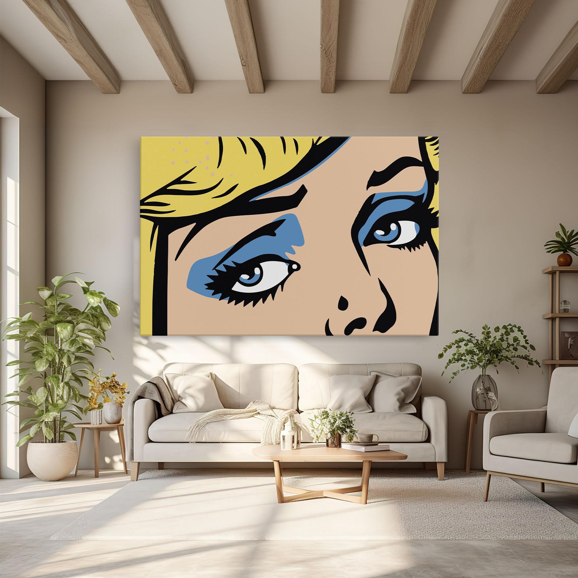 Tablou Canvas Pop Blue Makeup mockup 6