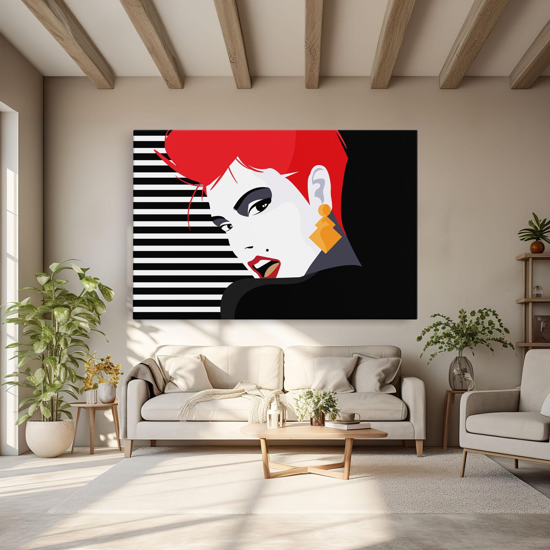 Tablou Canvas Red Pop Hair mockup 6