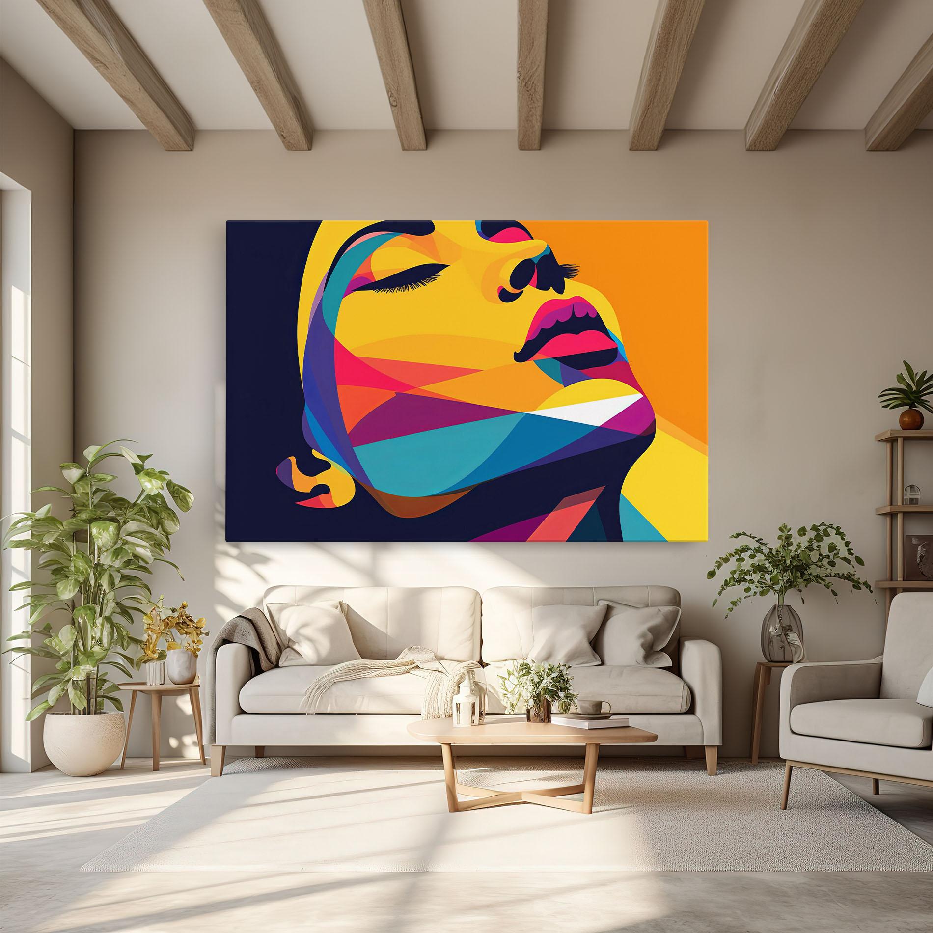 Tablou Canvas Yellow Pop Face mockup 6