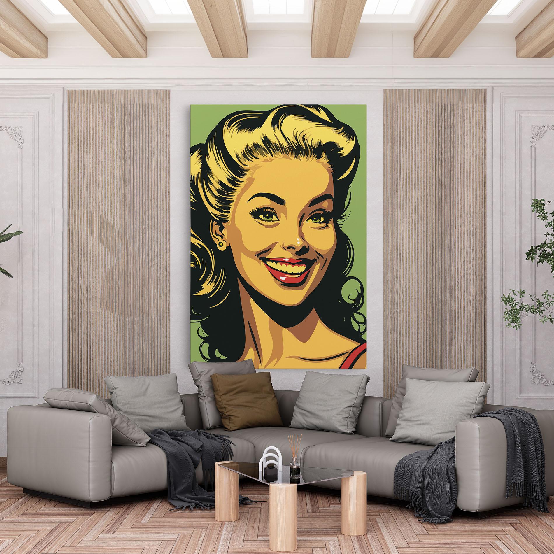 Tablou Canvas Green Light Pop Lady mockup 6