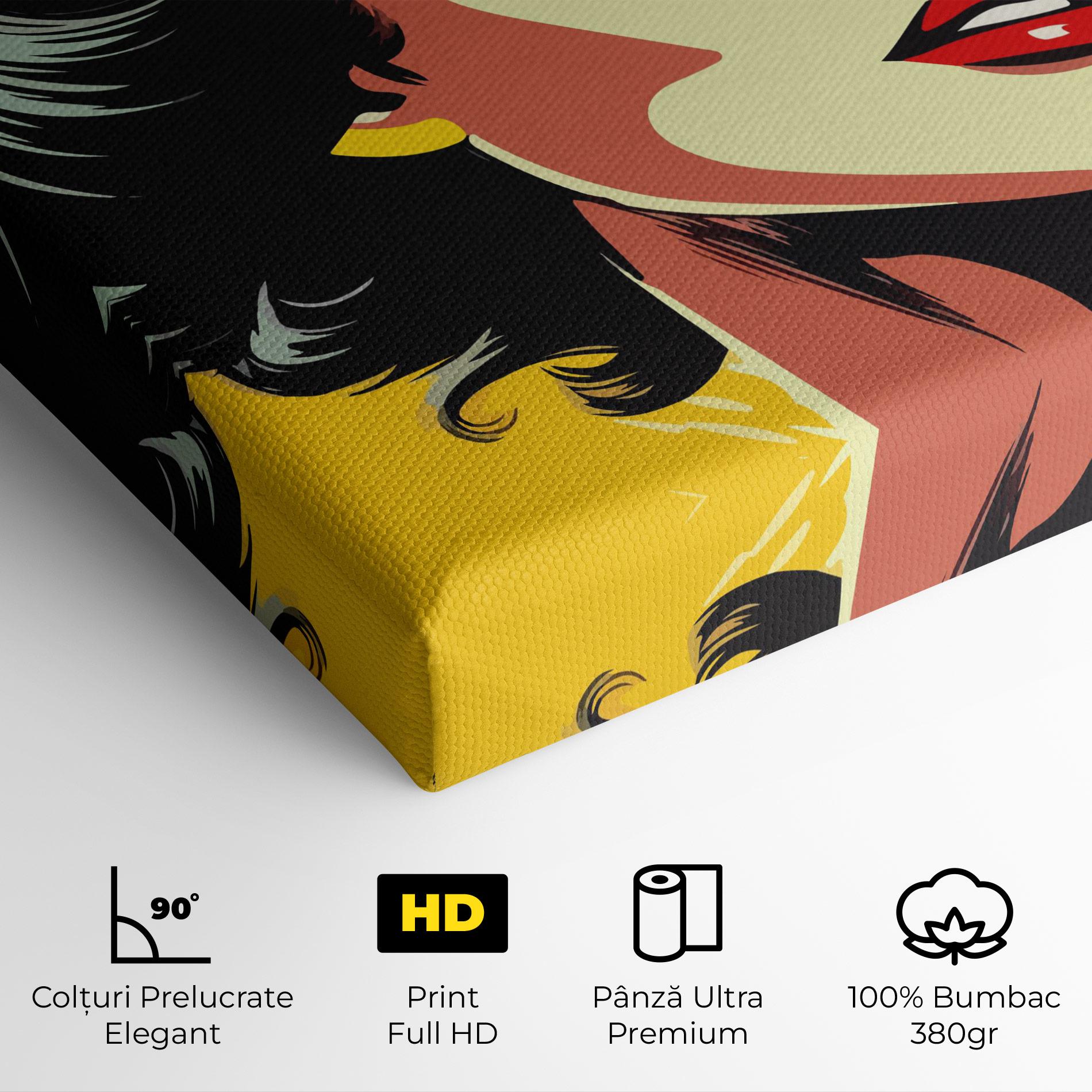 Tablou Canvas Pop Art Pretty Lady mockup 4