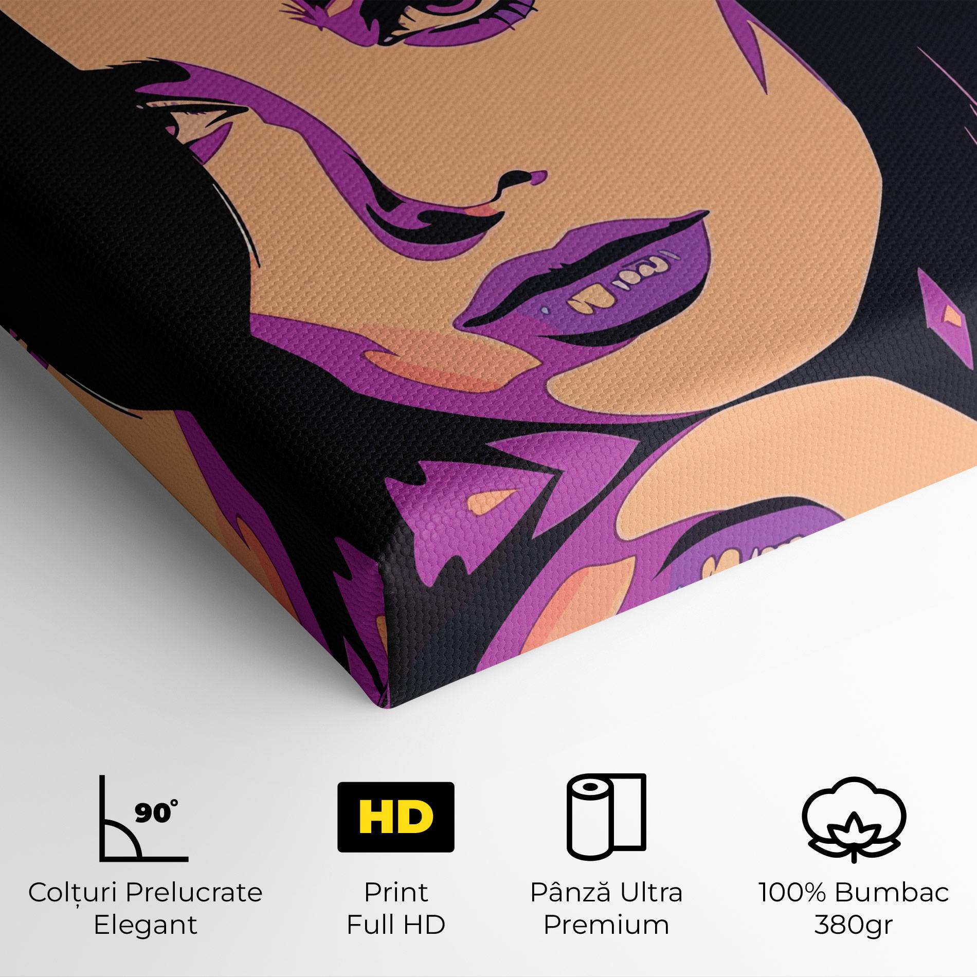 Tablou Canvas Pop Purple Woman mockup 4